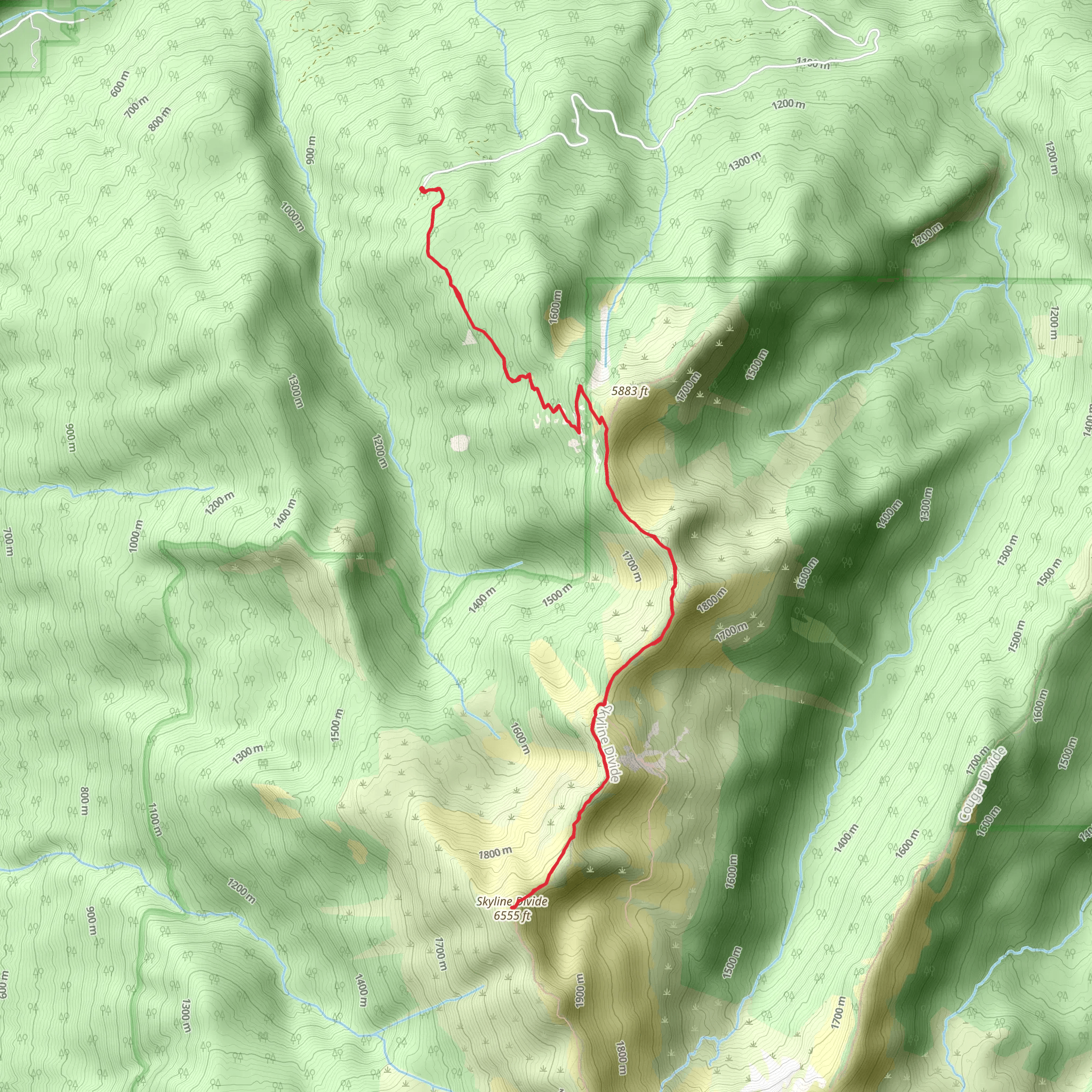 Skyline Divide Trail mobile static map