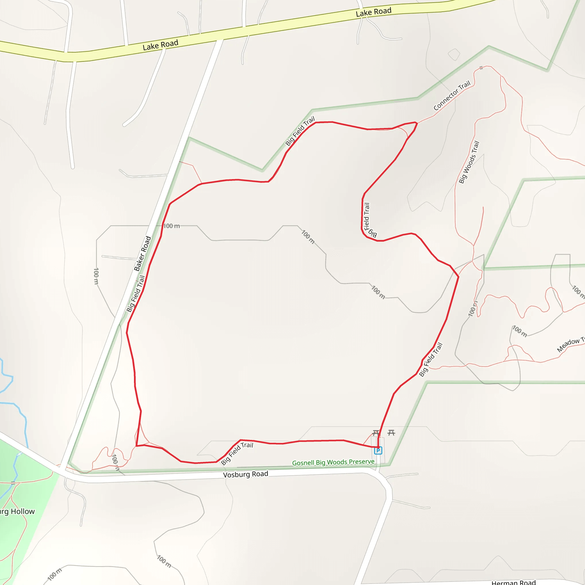 Big Field Trail Loop mobile static map