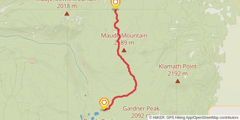 Pacific Crest Trail - Mount Hood To Mount Mcgloughlin stage 28 Map