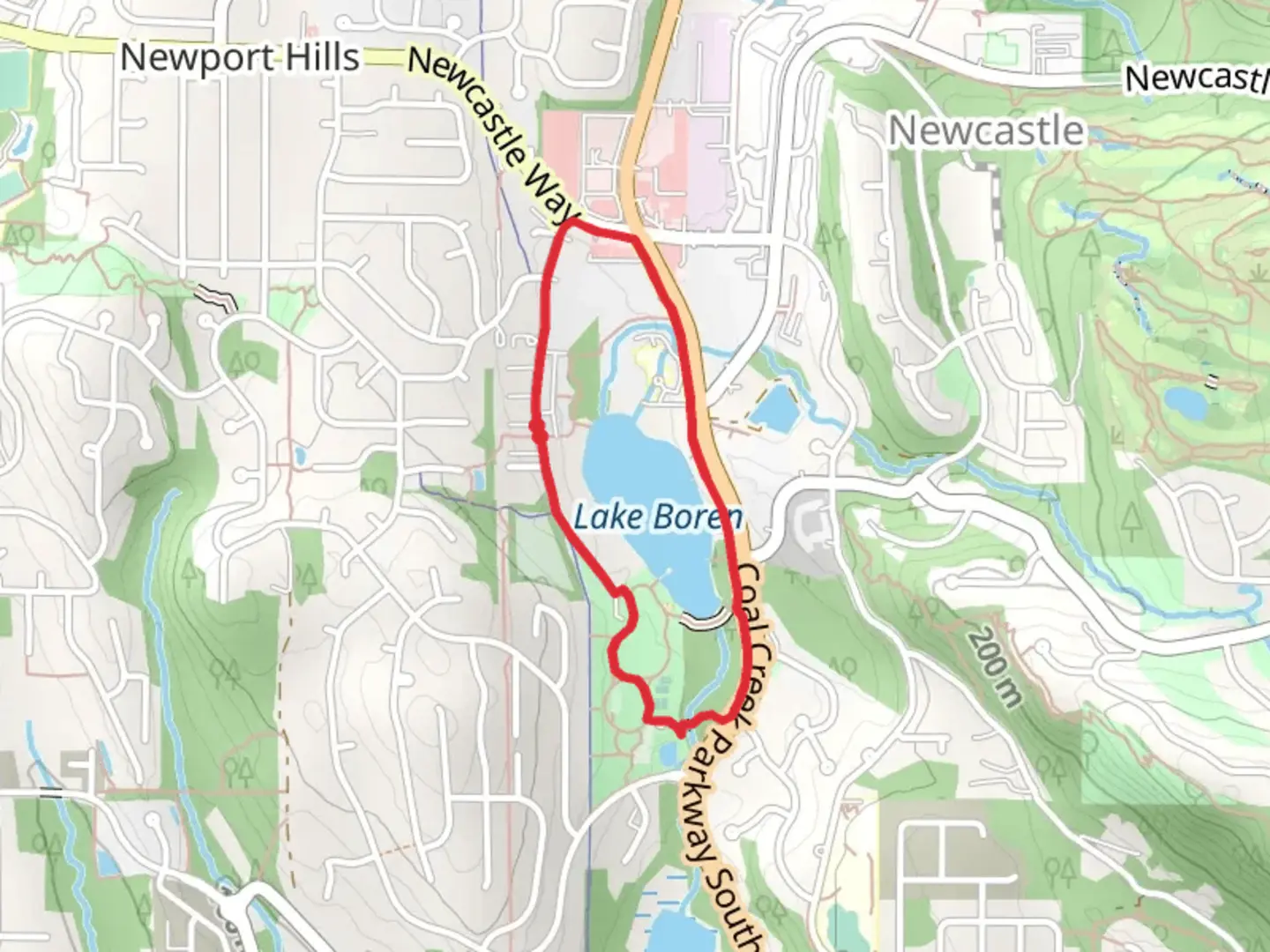 An image depicting the trail Lake Boren Loop and its surrounding area.