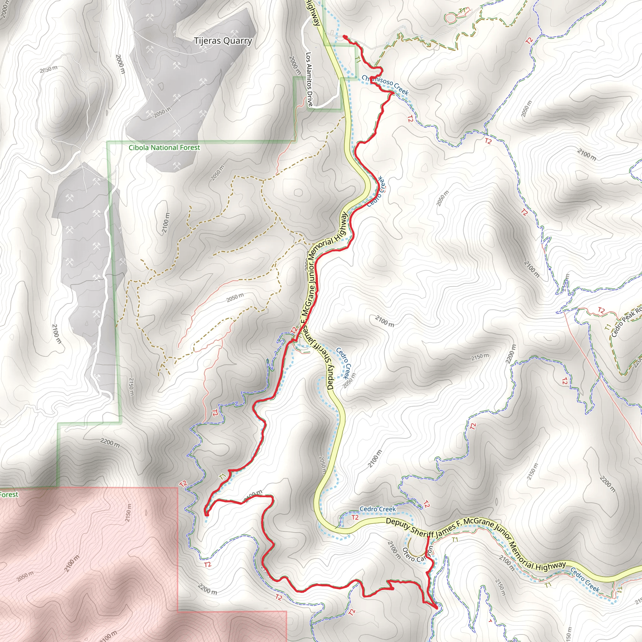 Tunnel Canyon Trail mobile static map