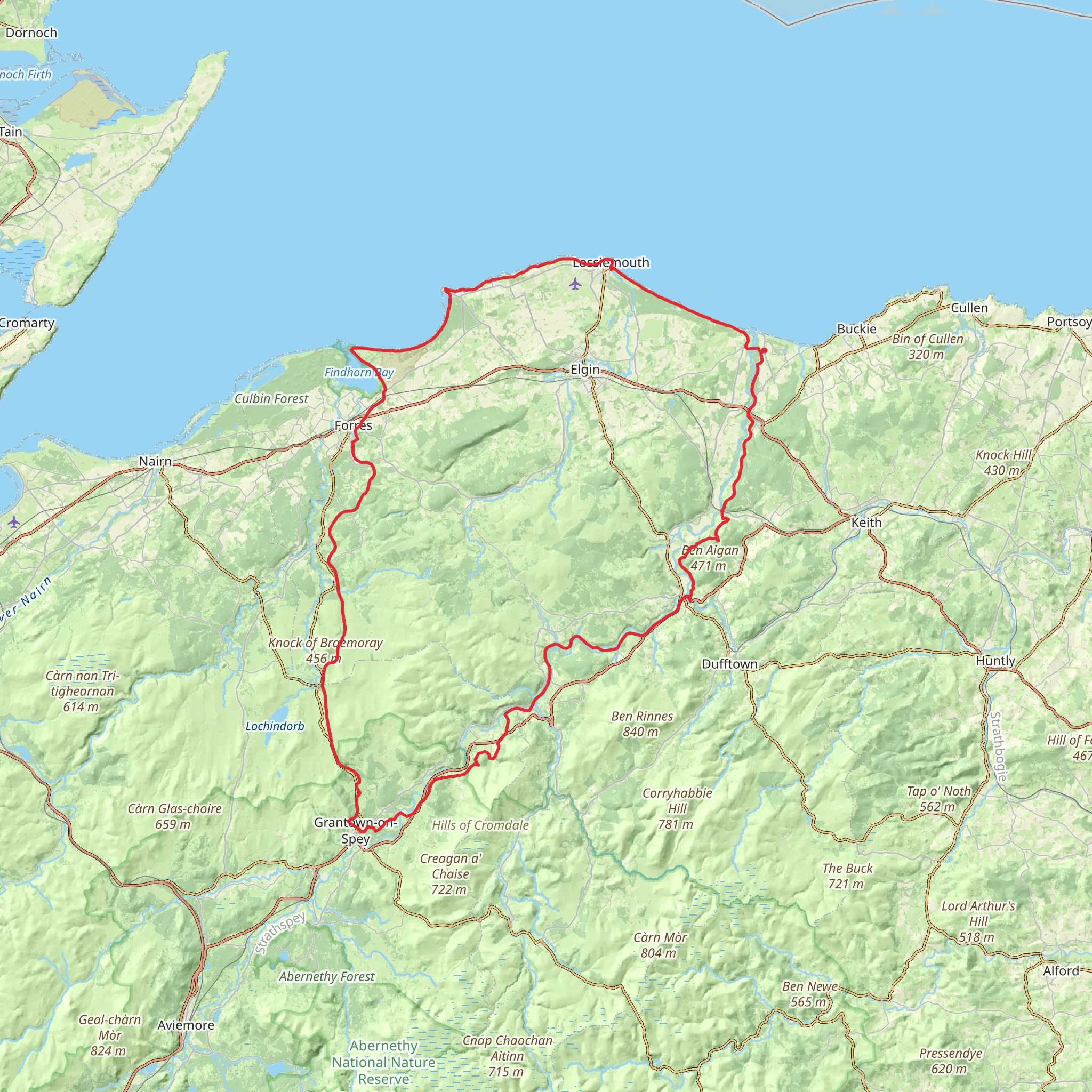 Moray Way mobile static map