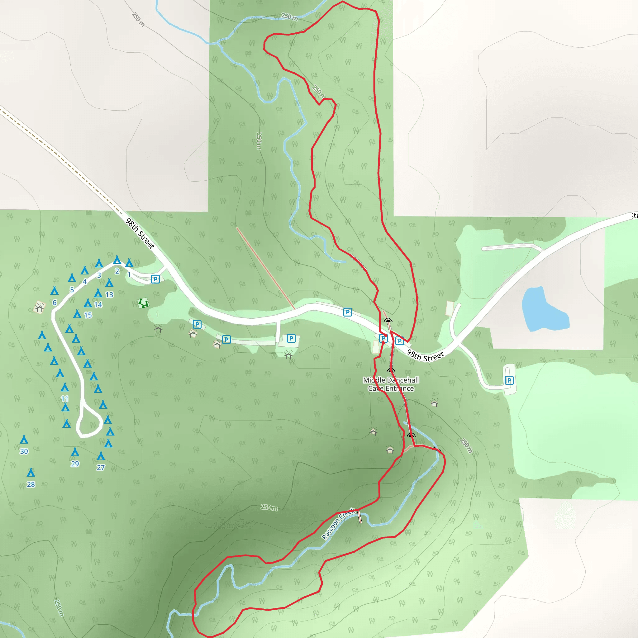 Raccoon Creek from 98th Street Loop mobile static map