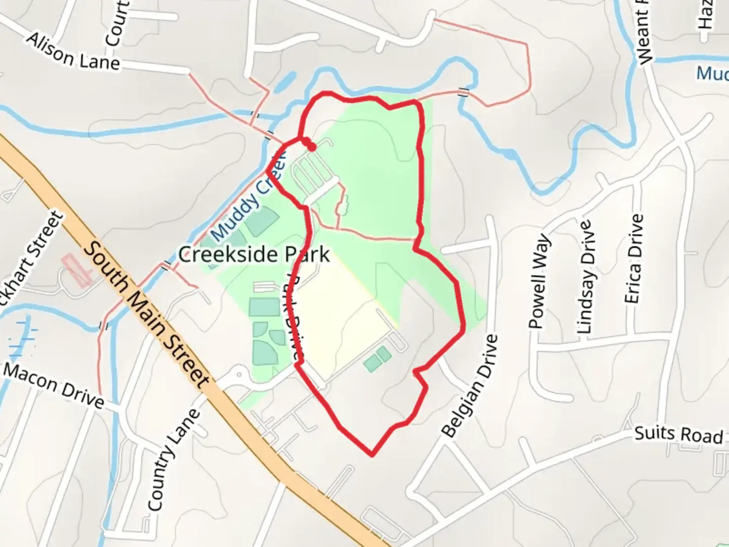 An image depicting the trail Blue-Green Loop and its surrounding area.
