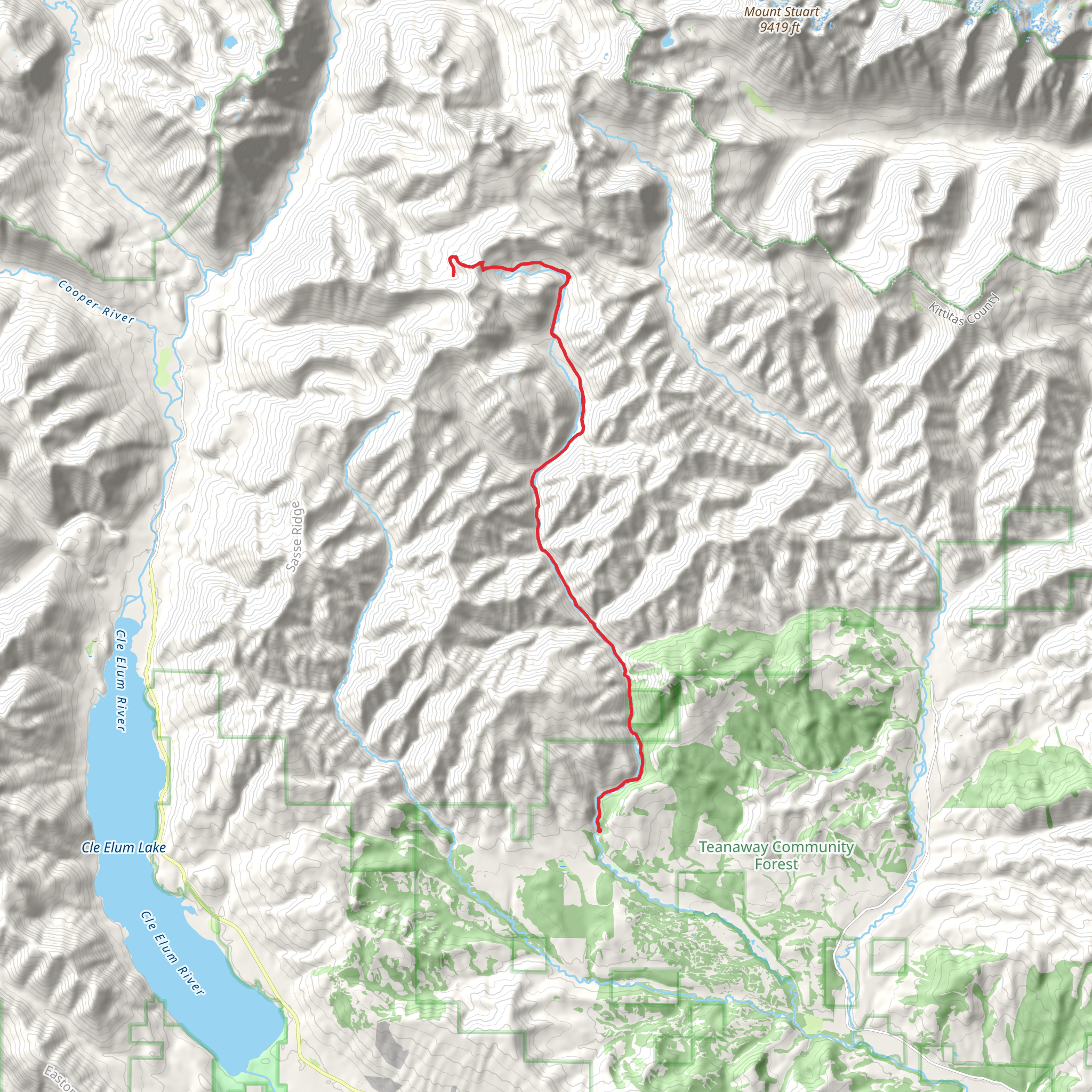 Middle Fork Teanaway Trail mobile static map