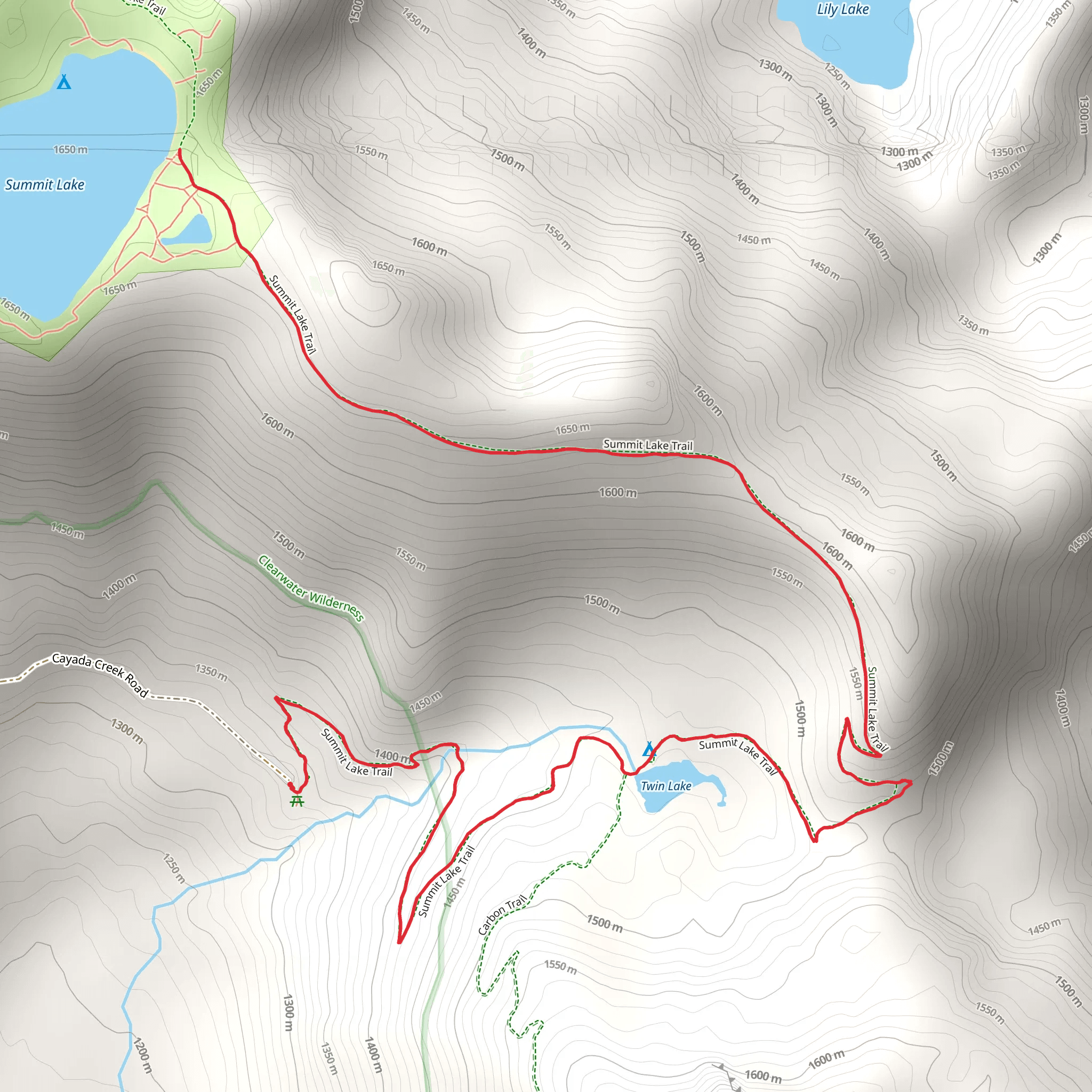 Summit Lake Trail mobile static map