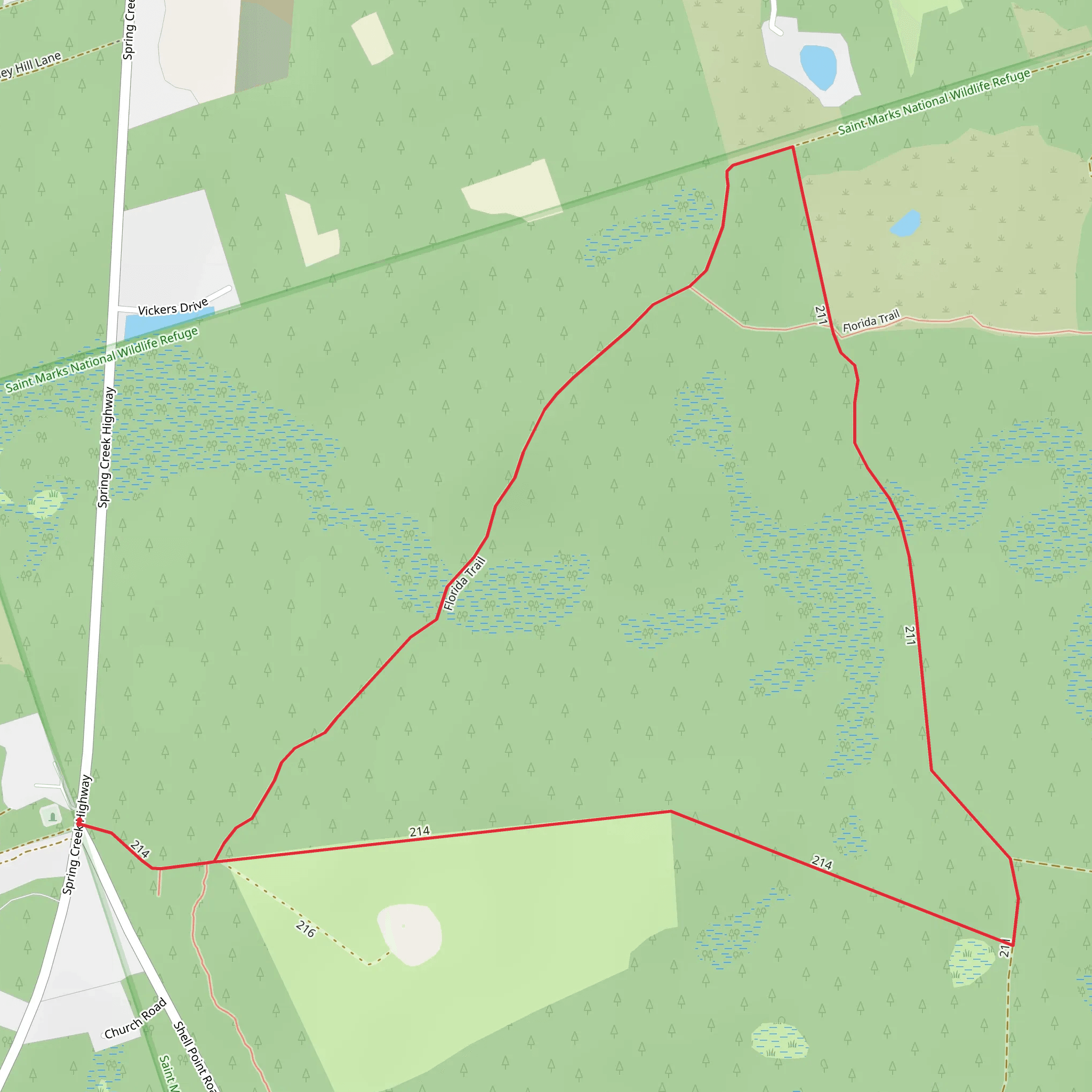Florida Trail Loop from Smith Cemetery mobile static map
