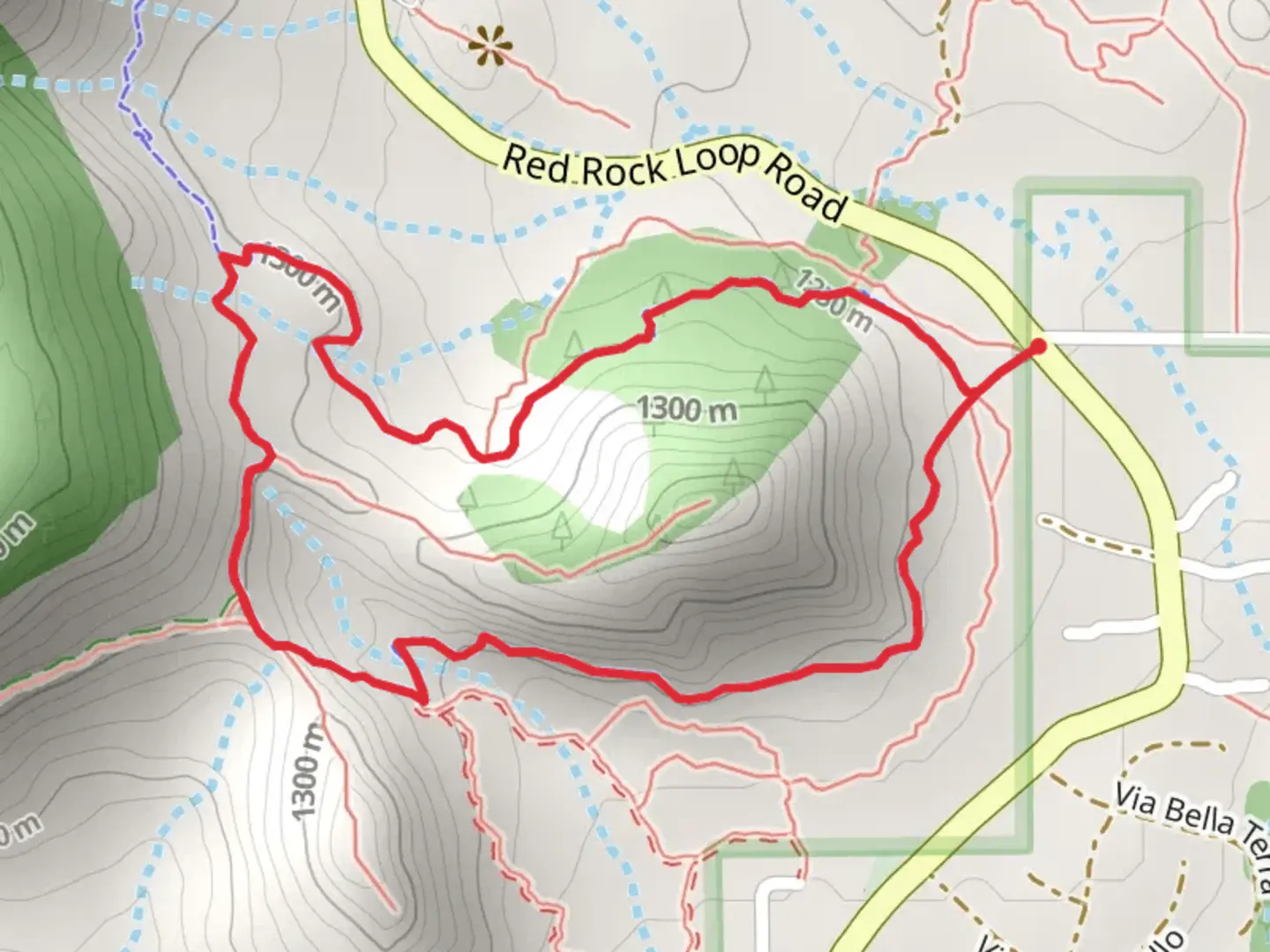 An image depicting the trail Pyramid and Scorpion Loop Trail and its surrounding area.