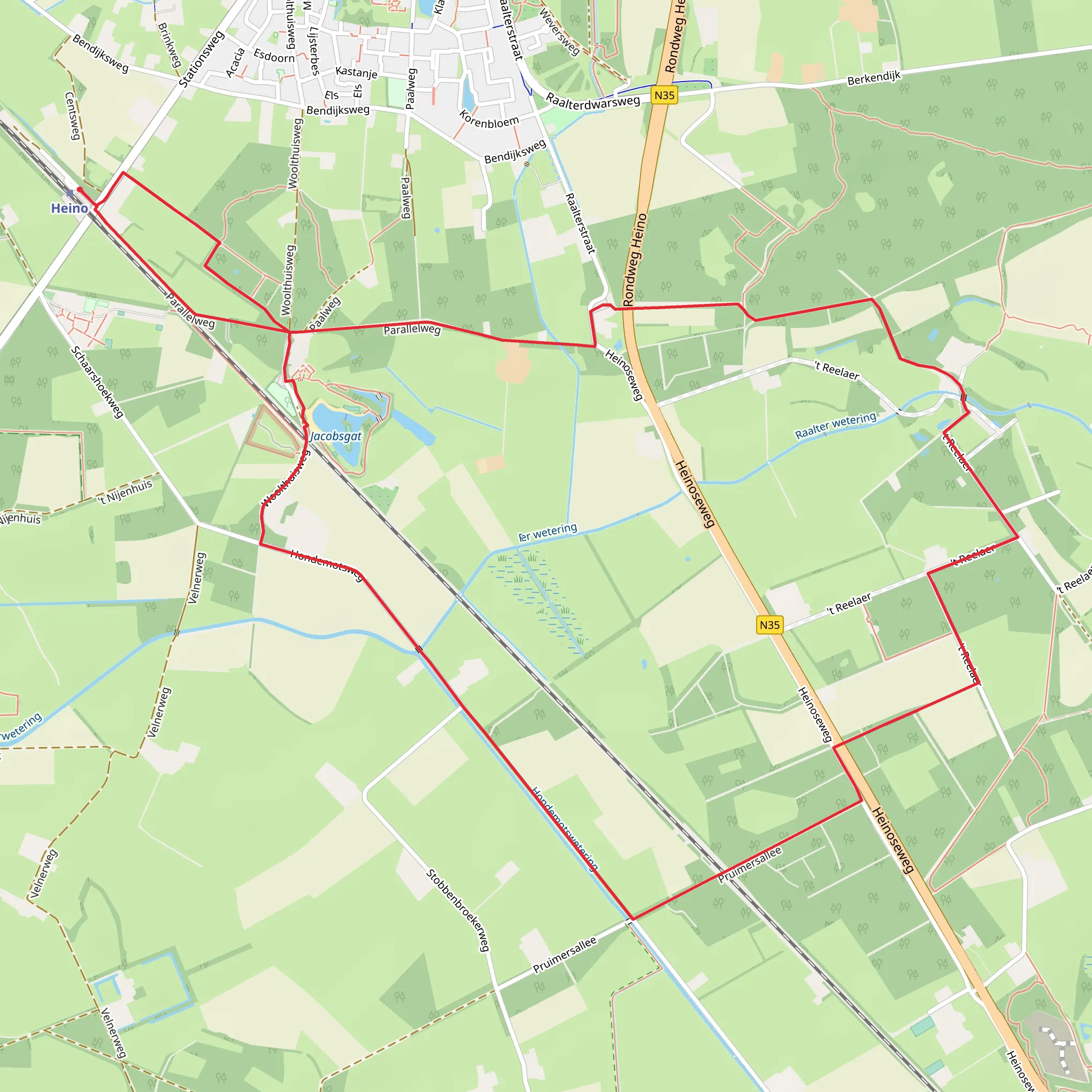 Jacobsgat via Parallel Weg and Hondemots Weg mobile static map