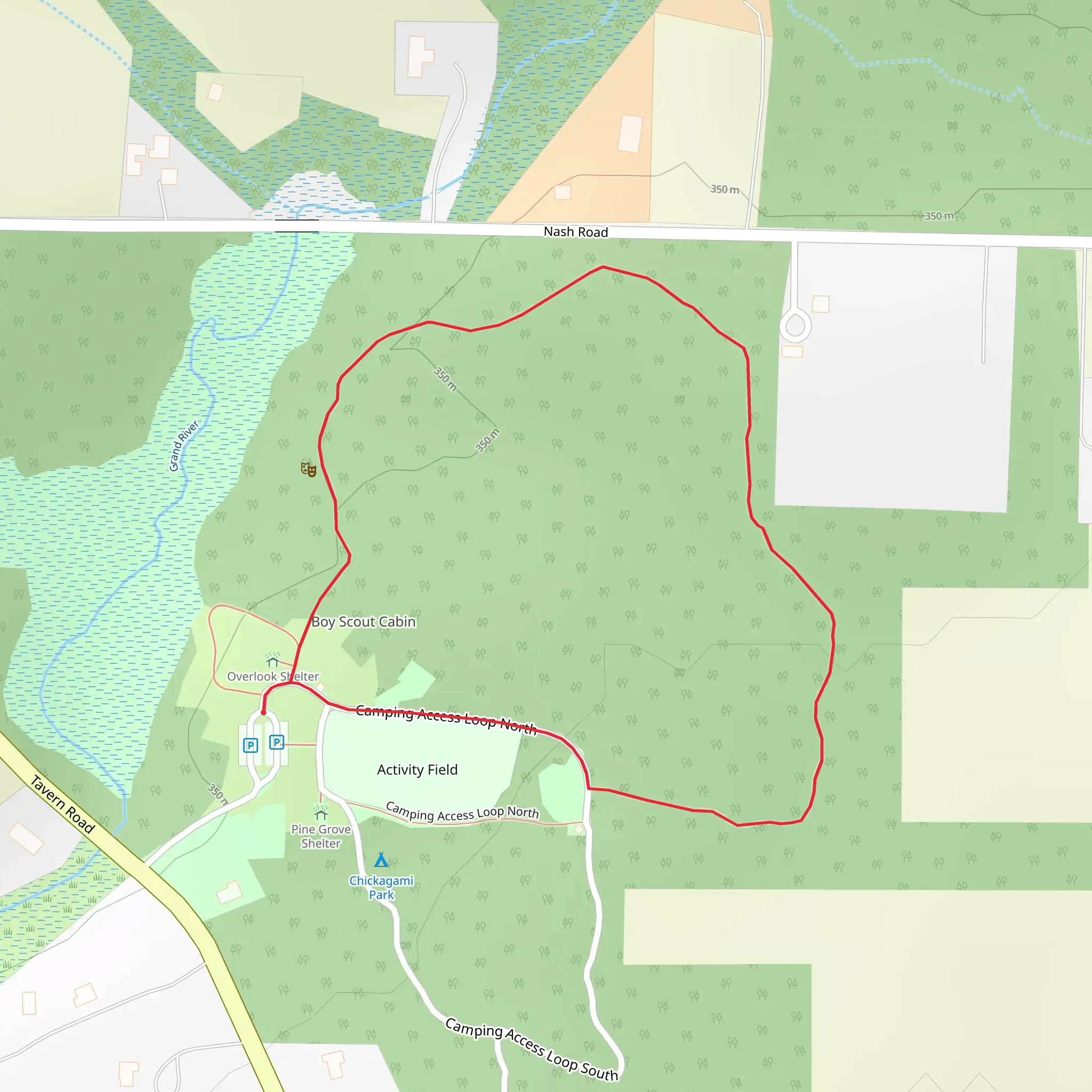 Chickagami Park Loop mobile static map