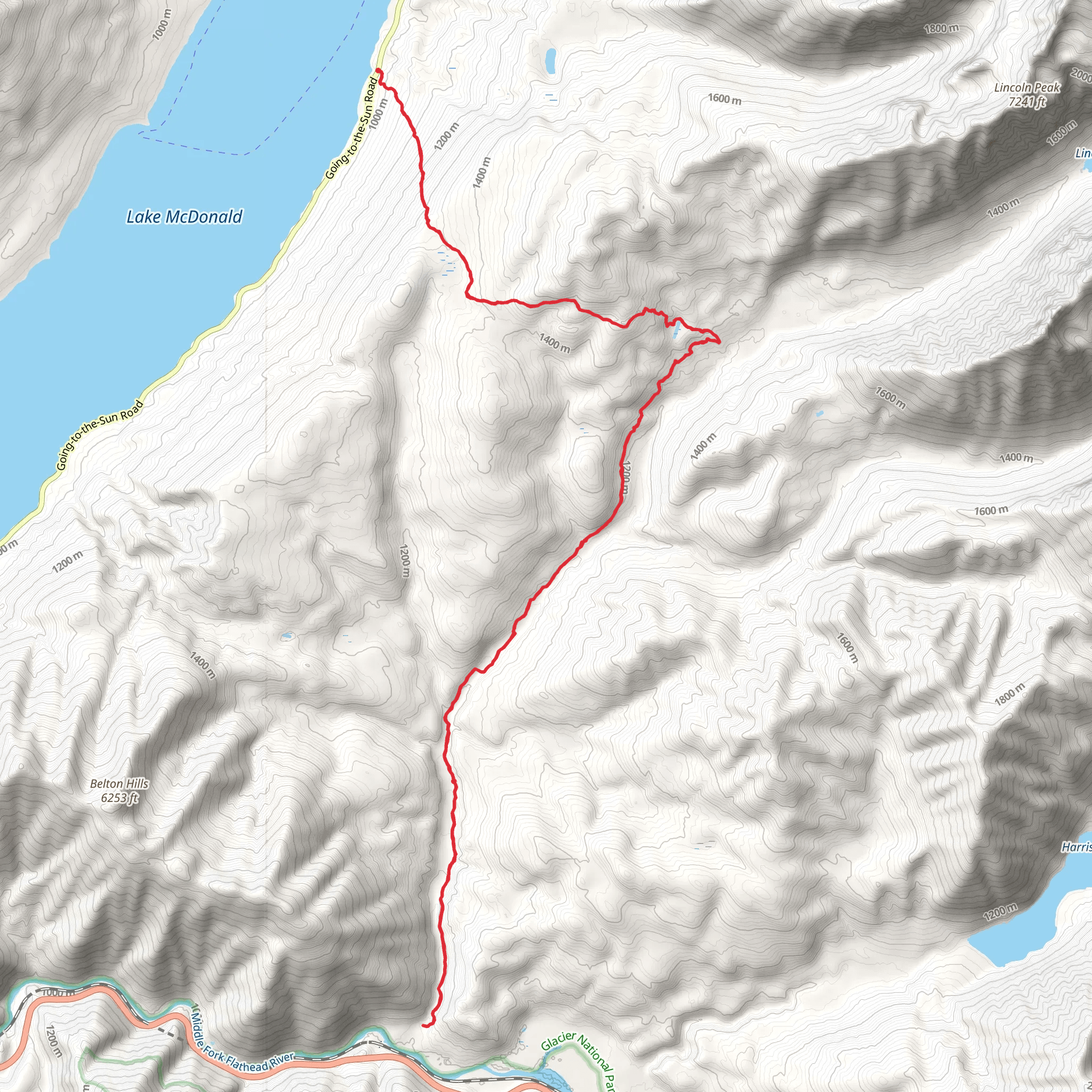 Lincoln Creek via Lincoln Lake Trail mobile static map