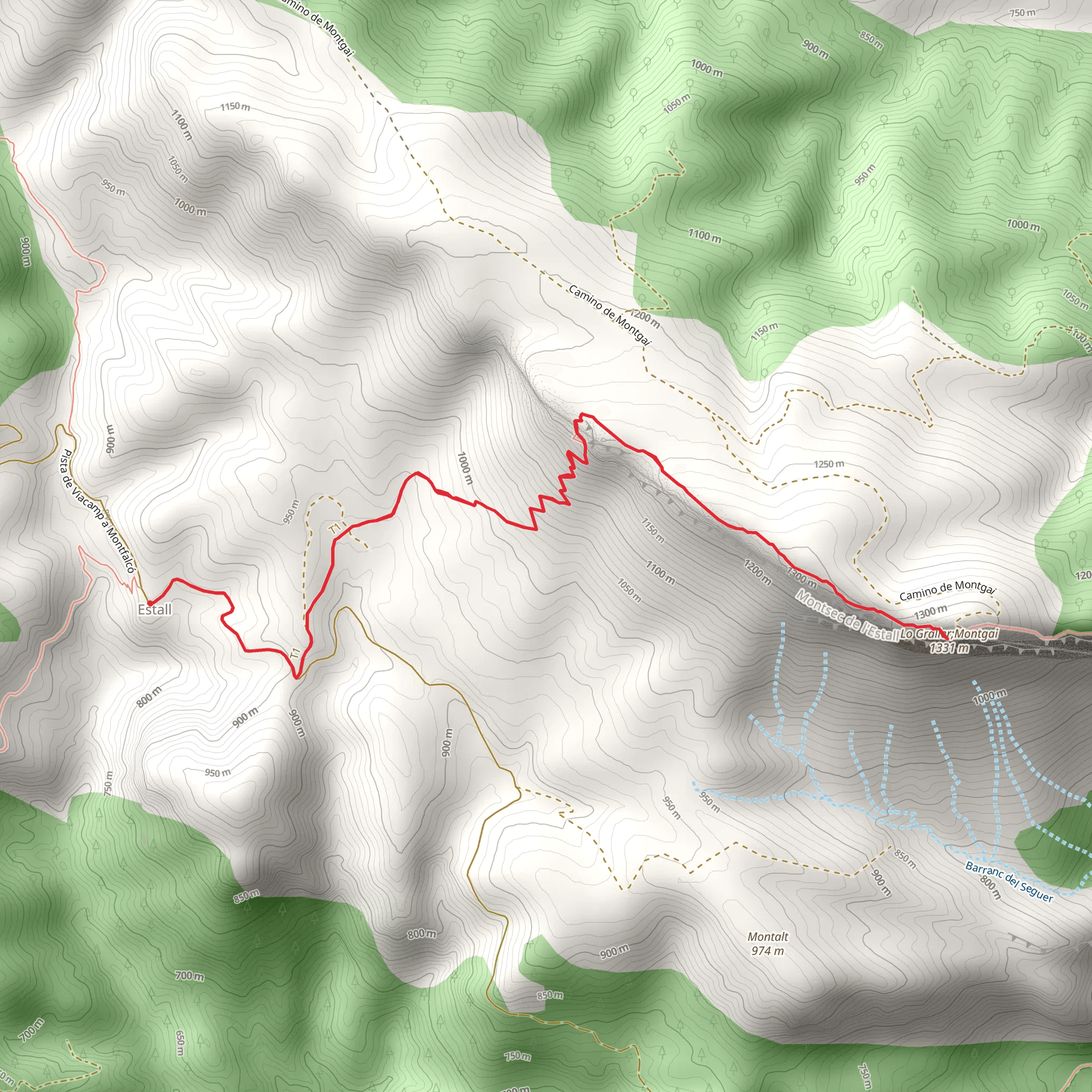 Camino L'Estall - Summit of Montsec PR HU 200 mobile static map