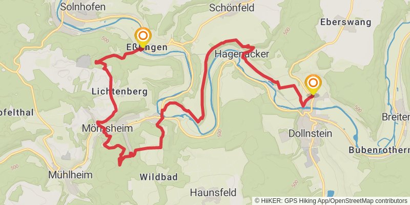 Altmülthal Panoramaweg stage 4 Map
