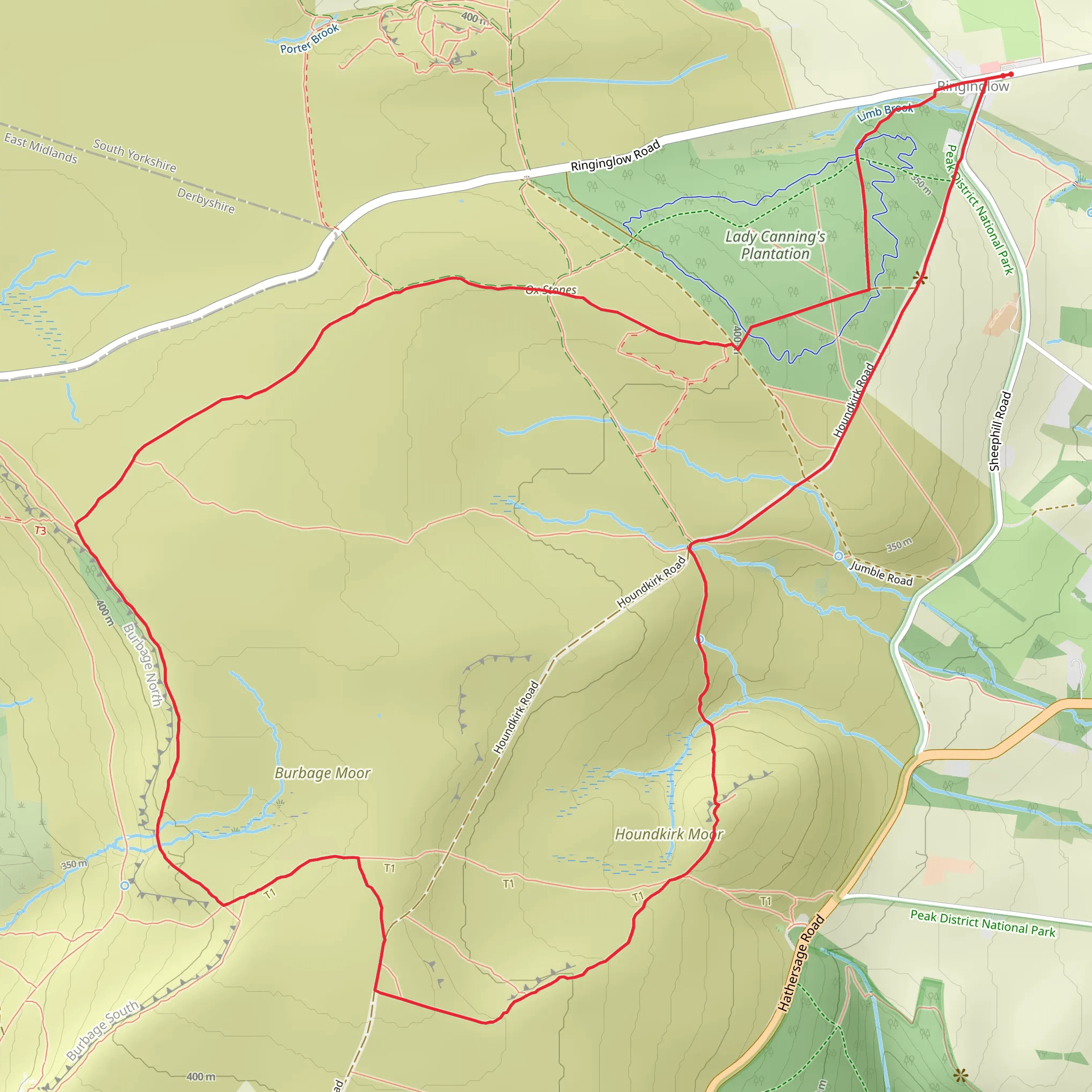 Ringinglow Loop mobile static map