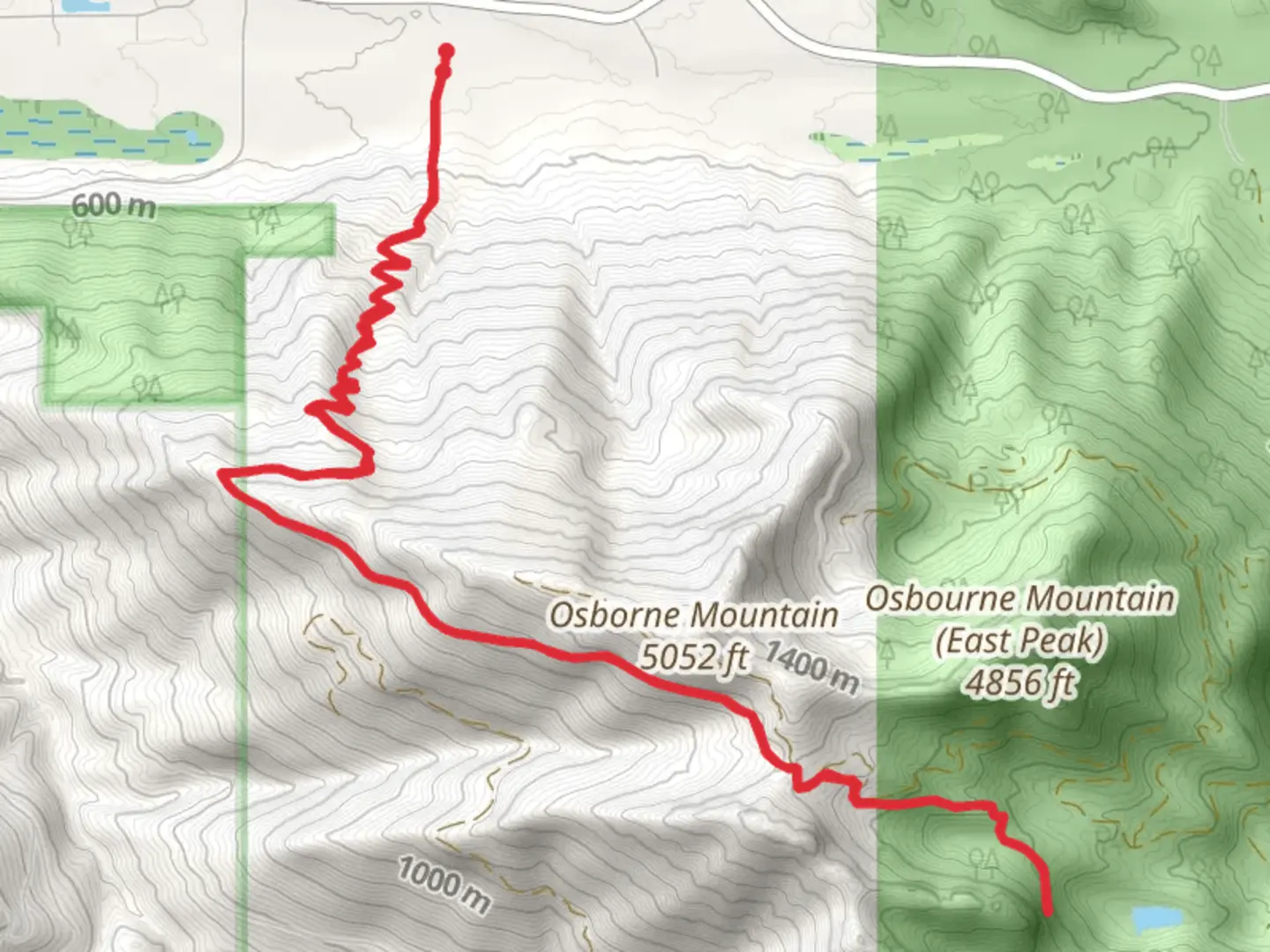 An image depicting the trail Osborne Mountain Trail and its surrounding area.
