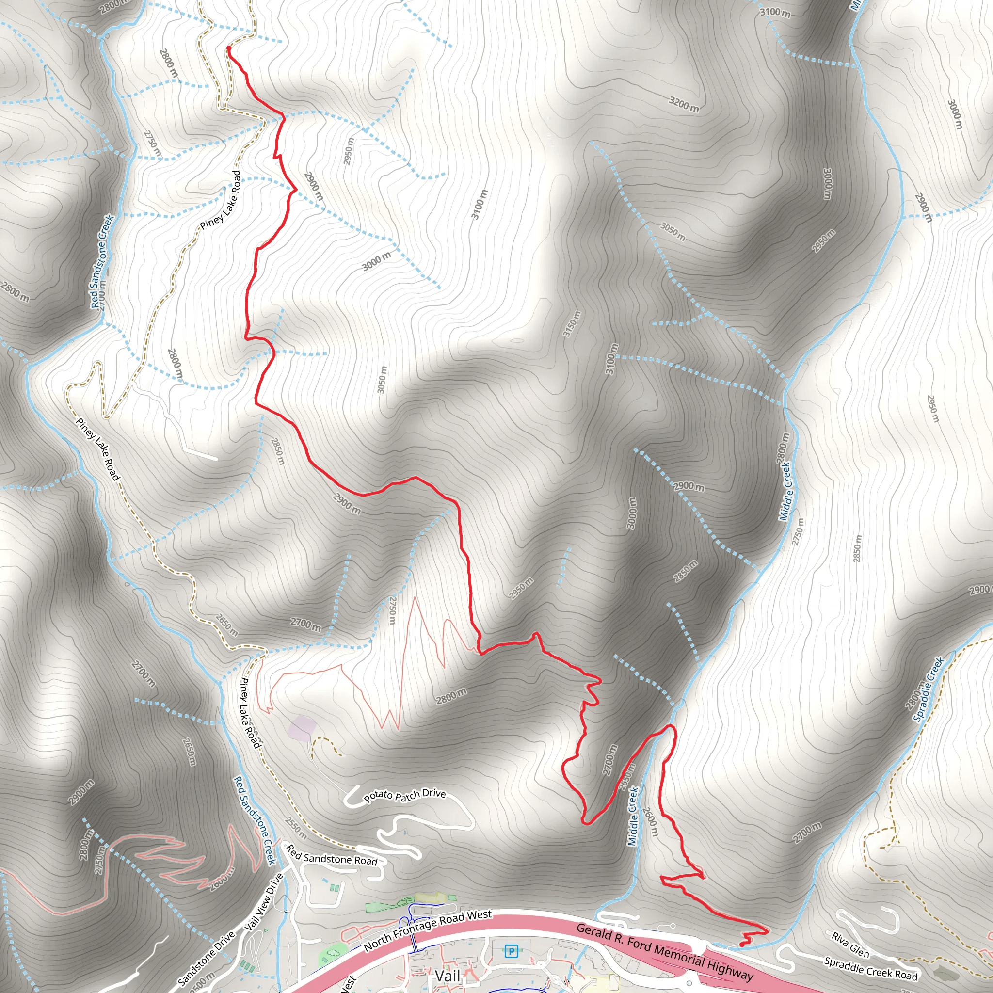 Son of Middle Creek Trail mobile static map