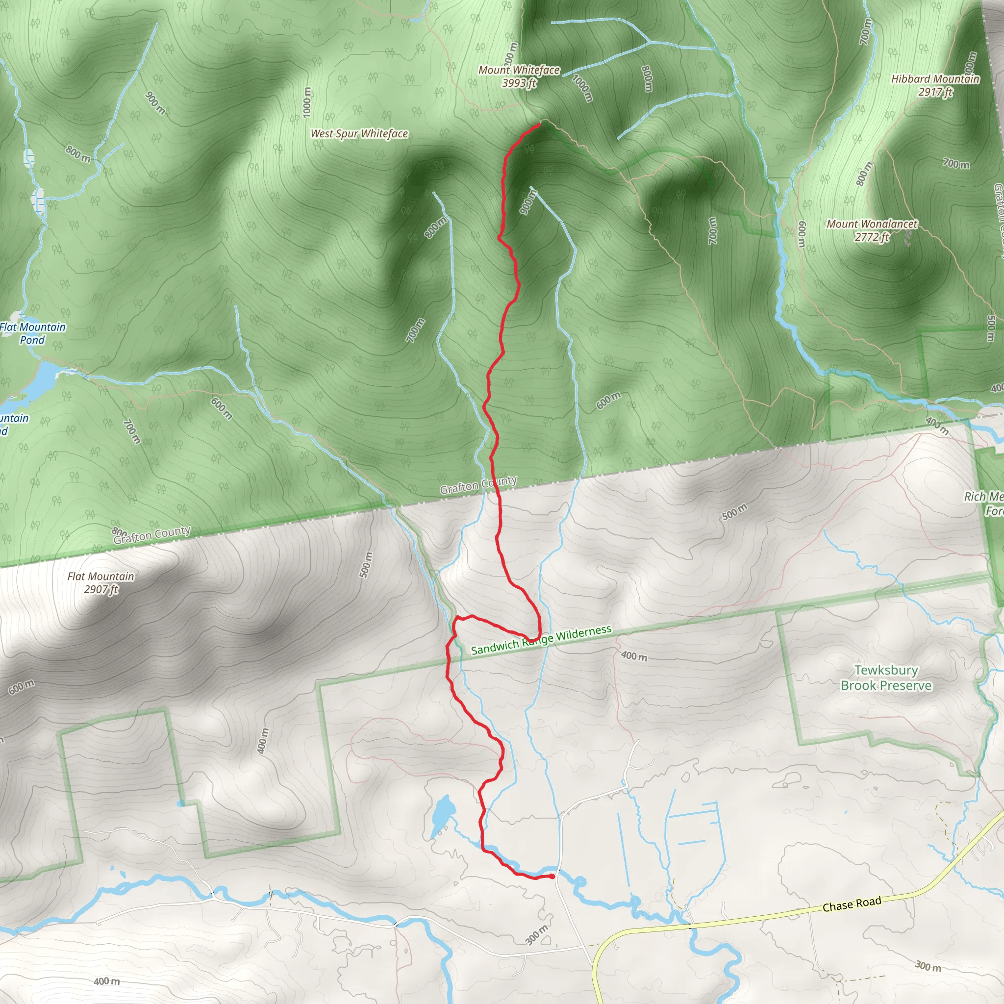 Mount Whiteface and McCrillis Trail mobile static map