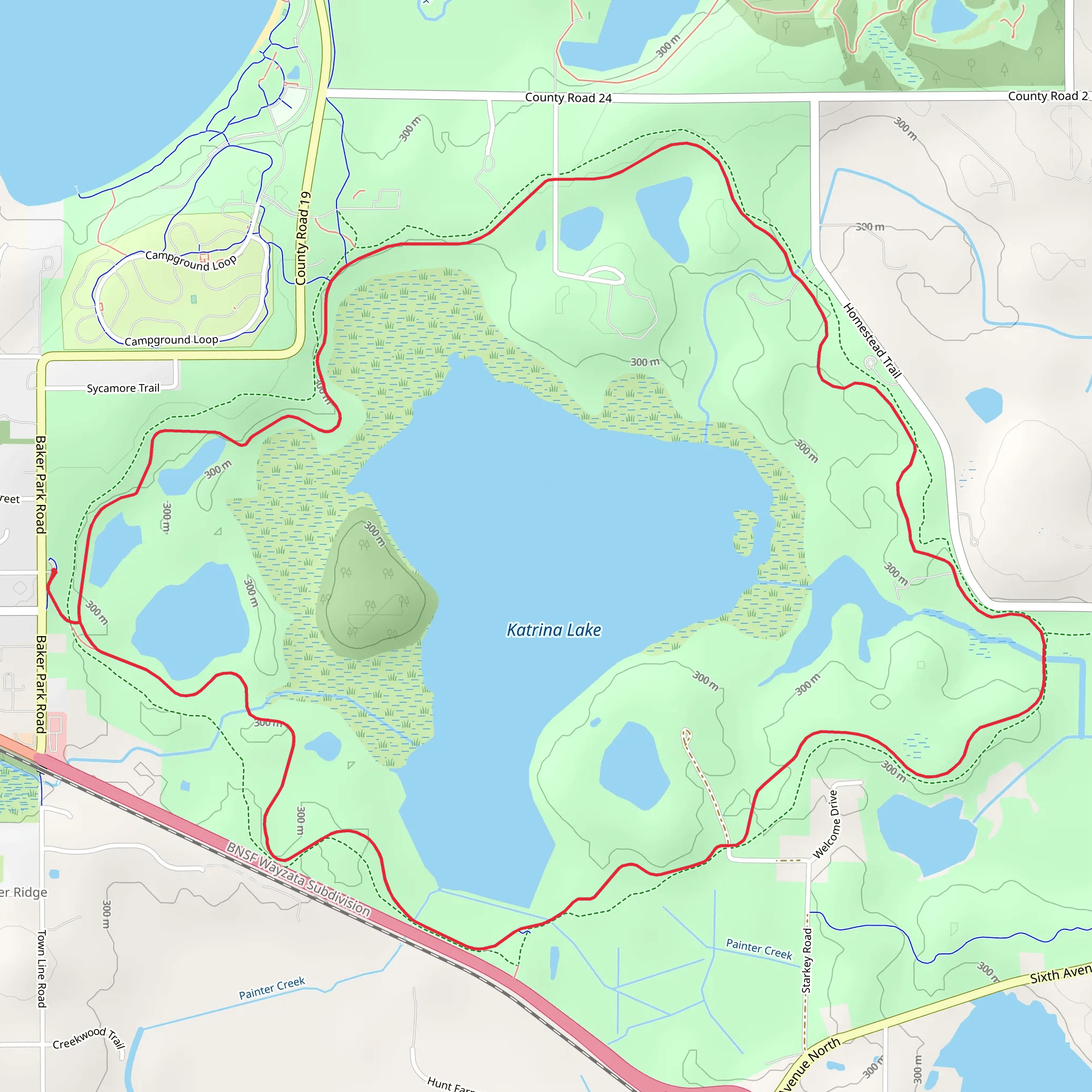 Lake Independence Regional Loop Trail mobile static map