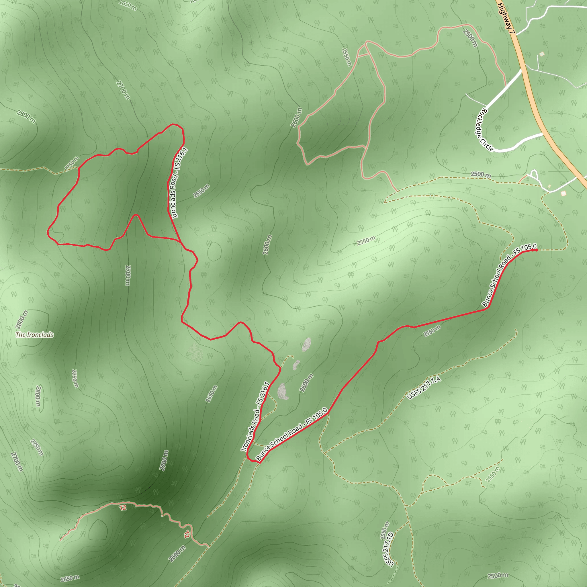Roosevelt National Forest Loop mobile static map