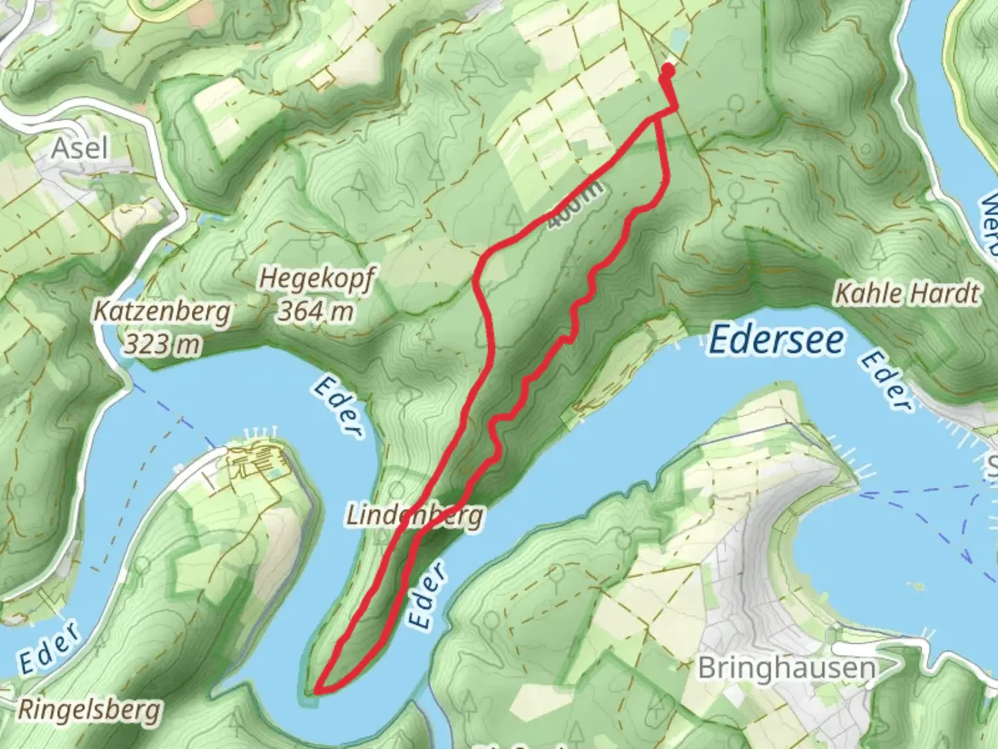 An image depicting the trail Lindenberg via NST and its surrounding area.