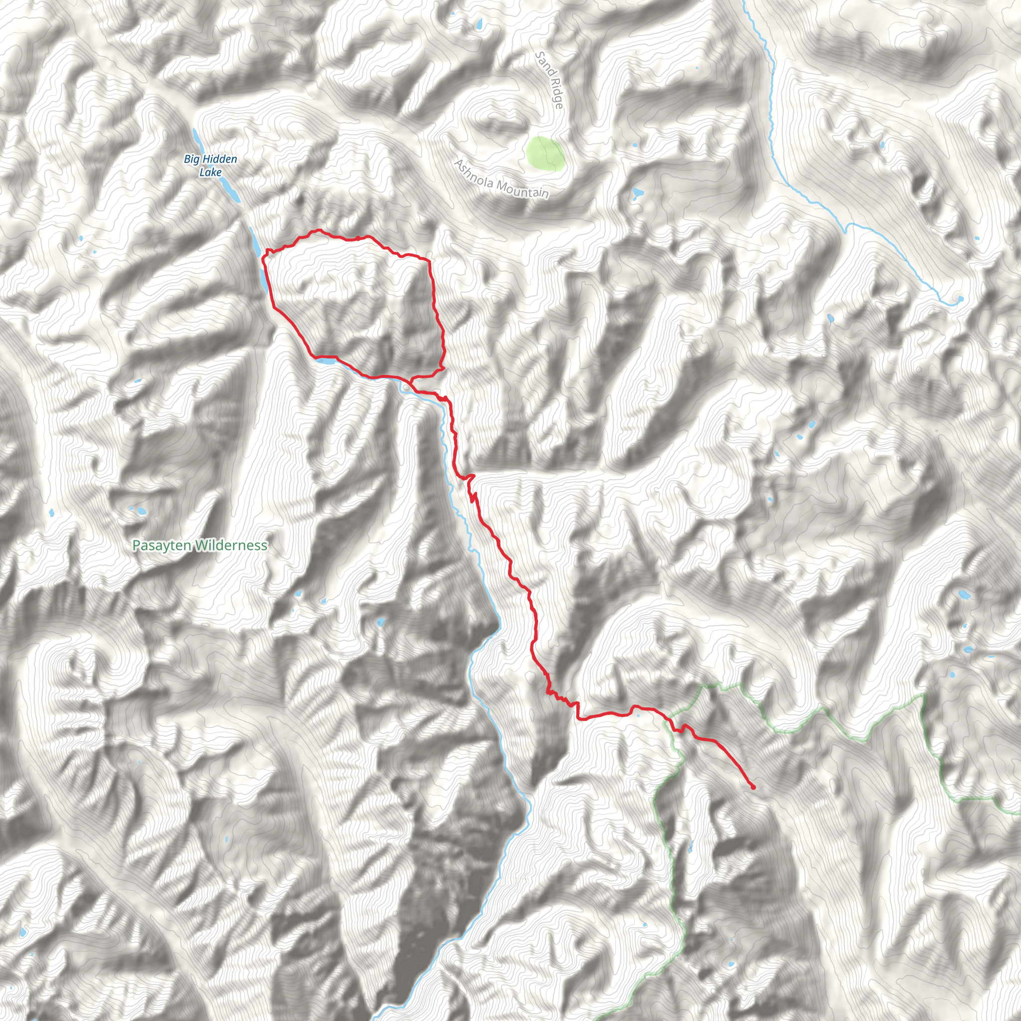 Stub Creek Trail via Hidden Lakes Trail mobile static map