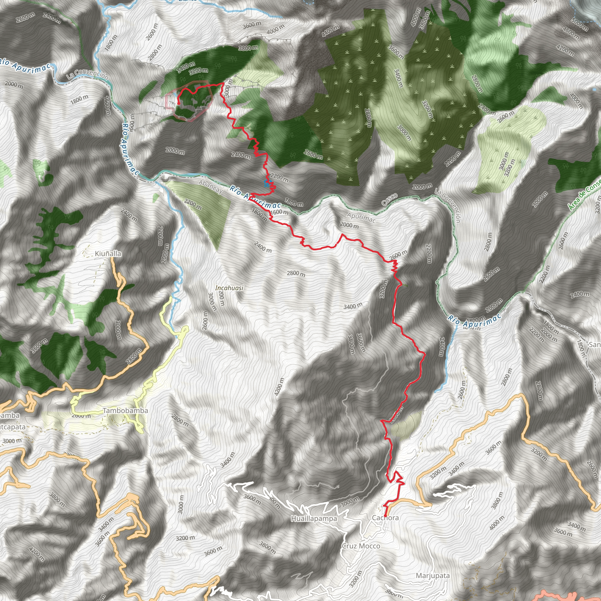 Choquequirao Trek mobile static map