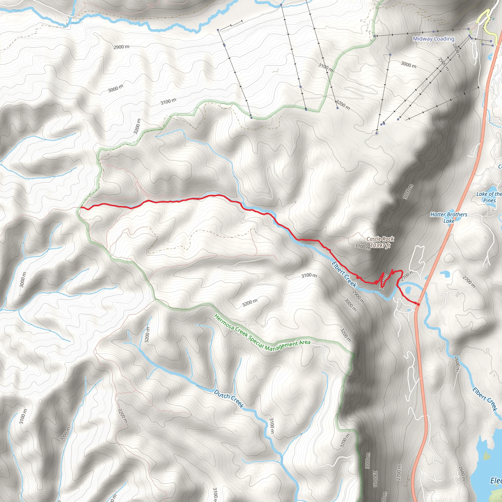 Elbert Creek Trail mobile static map