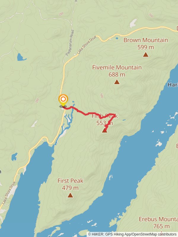 Fifth Peak via Five Mile Point Trail mobile static map