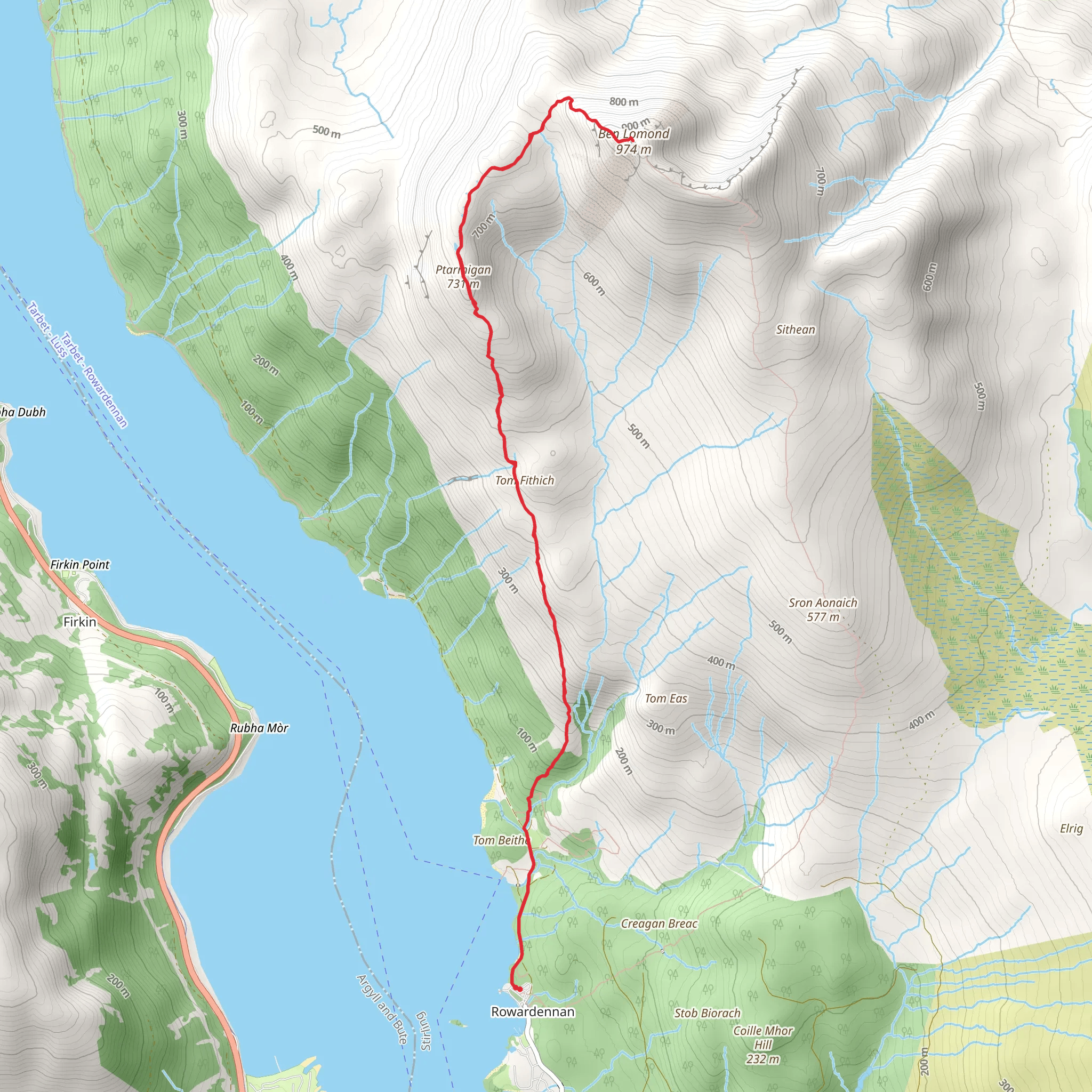 Ben Lomond via South Top mobile static map