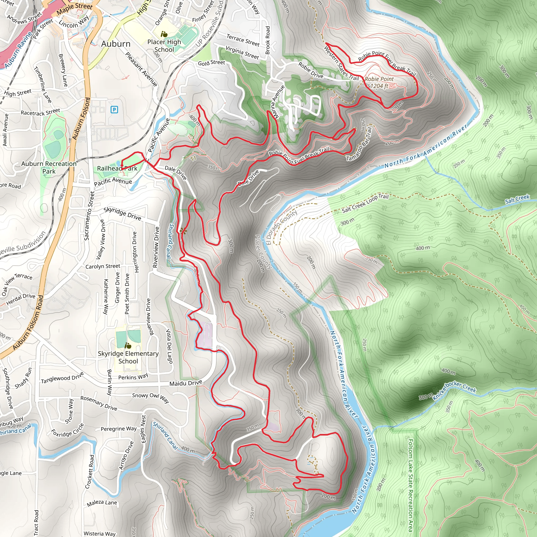 Robie Point Fuel Break Loop Trail mobile static map
