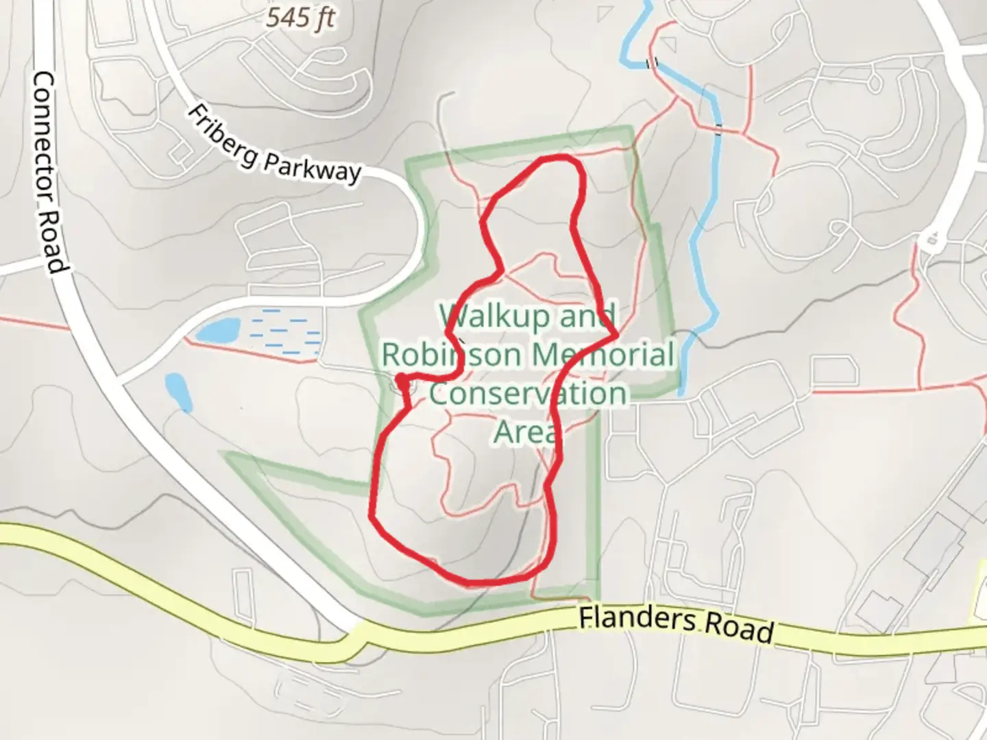 An image depicting the trail Red Loop Trail and its surrounding area.