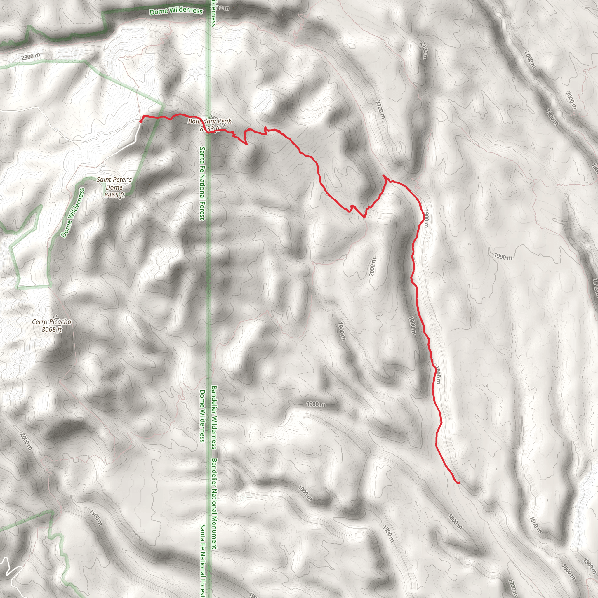Boundary Peak and Lower Capulin Trail mobile static map