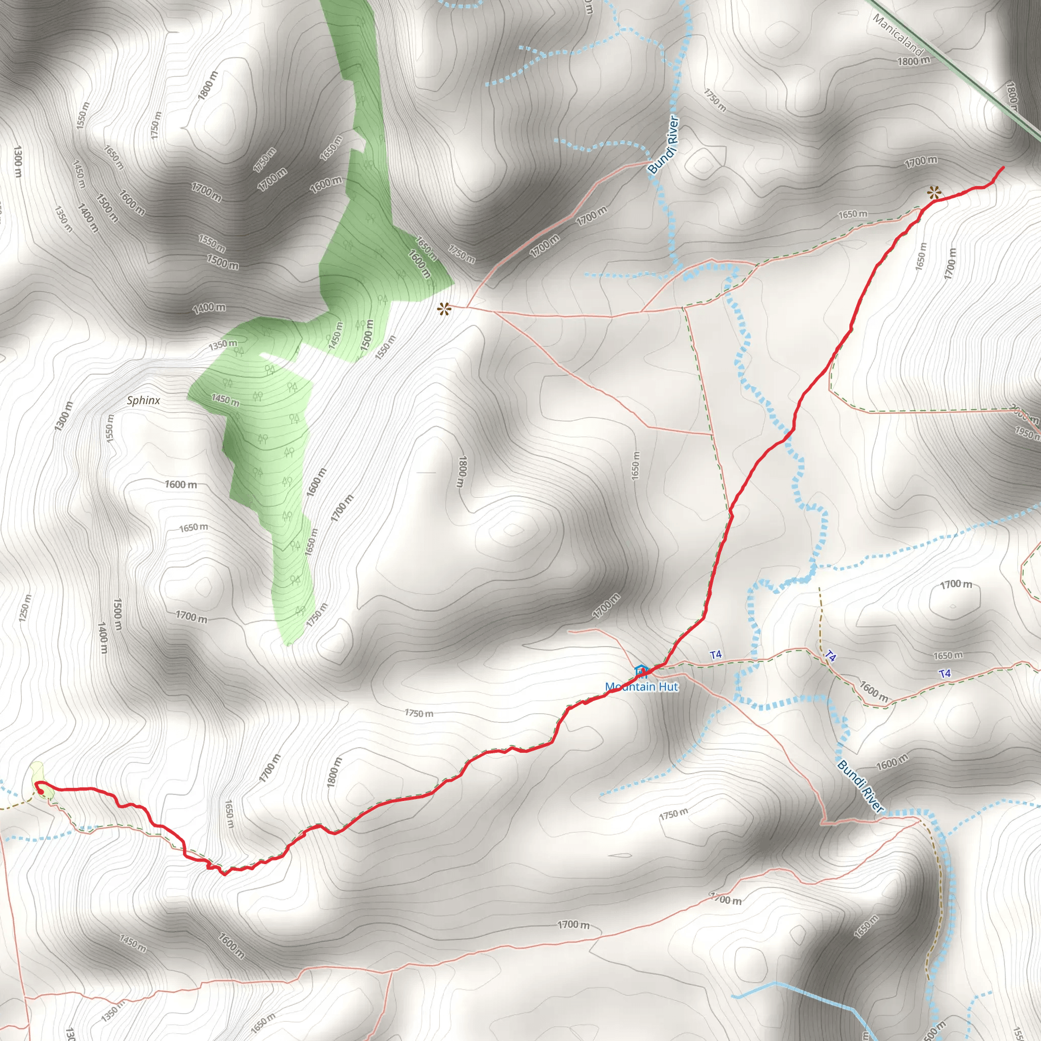 Base Camp - The Hut - Skeleton Pass Trail mobile static map