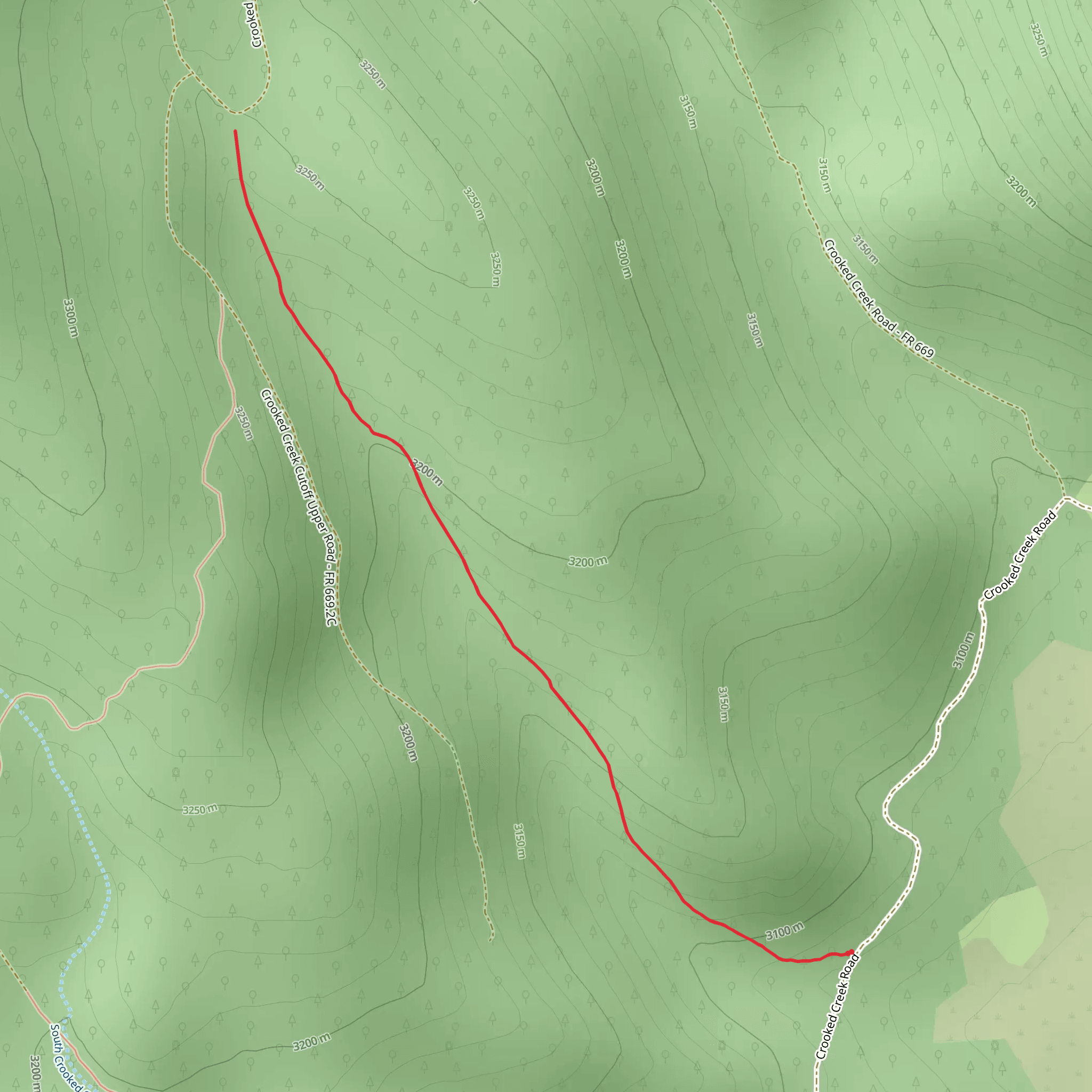 South Crooked Creek Trail mobile static map