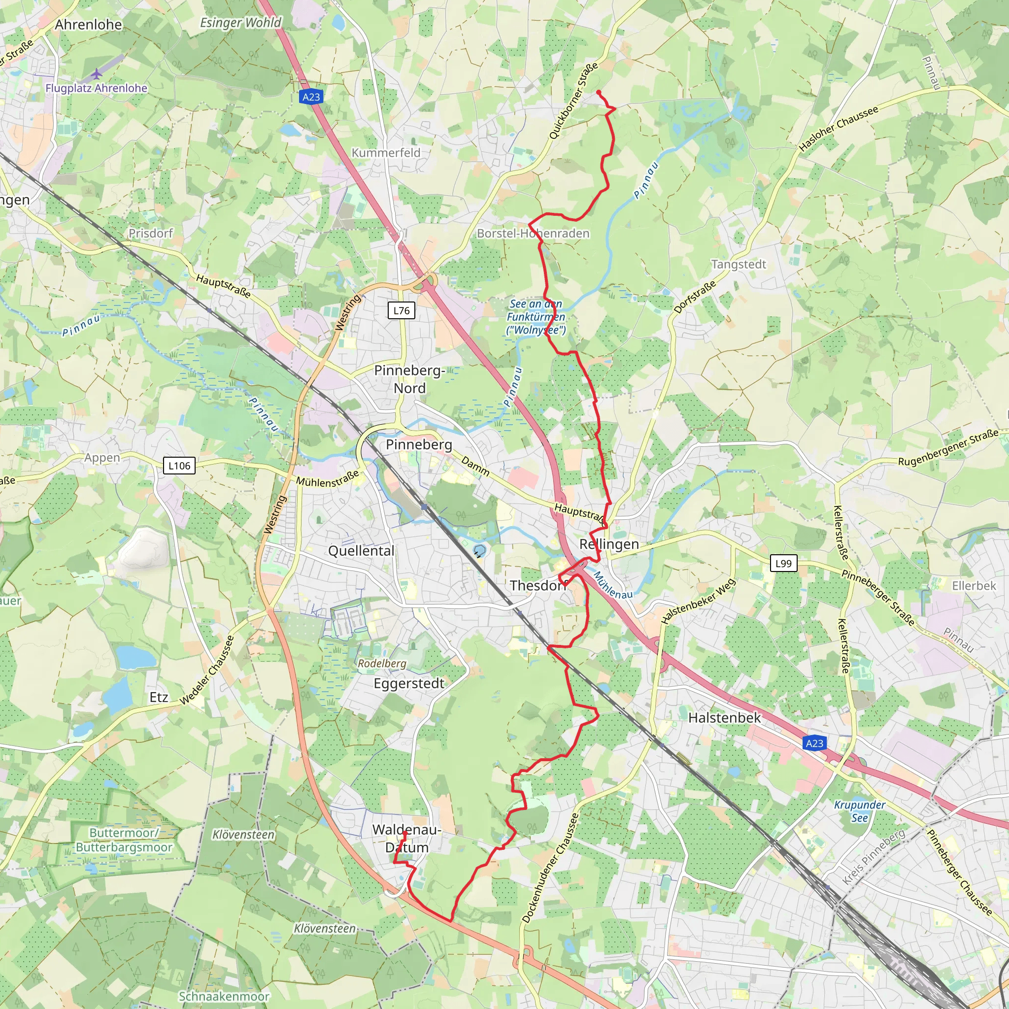 Kummerfeld to Waldenaudatum Walk mobile static map