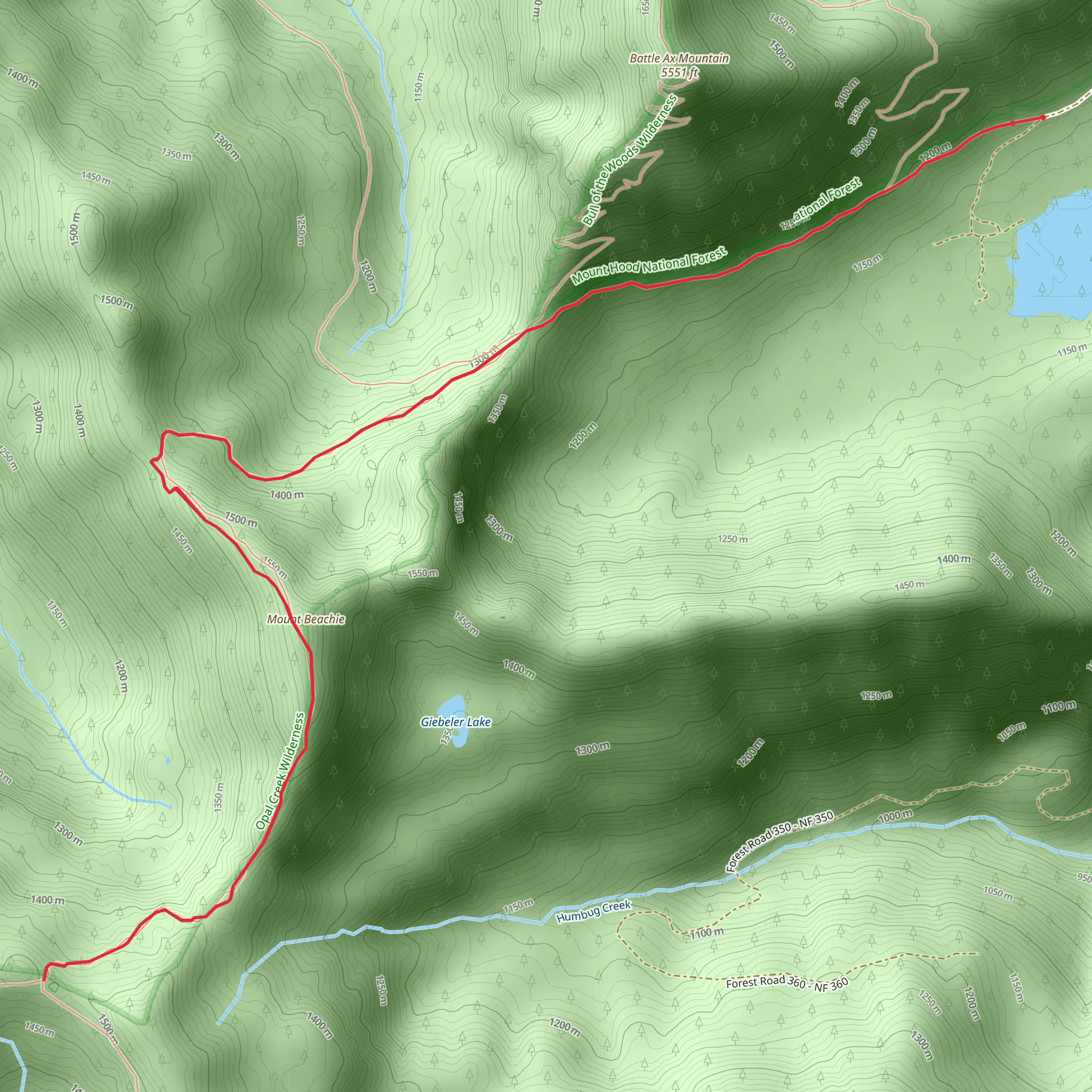 Beachie Trail mobile static map
