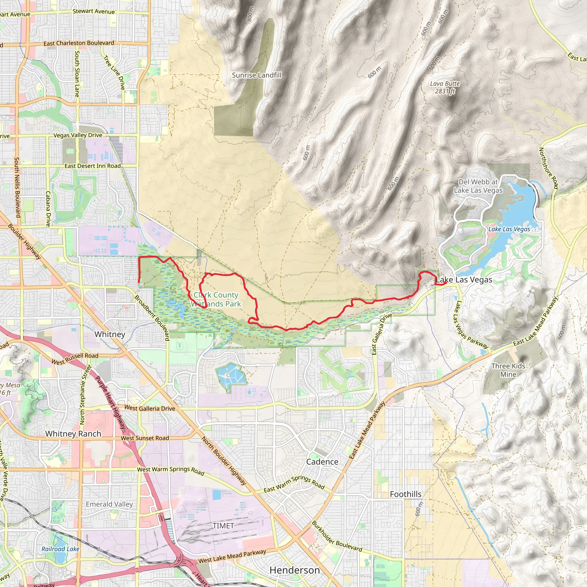 Wetlands Park - North Trail mobile static map