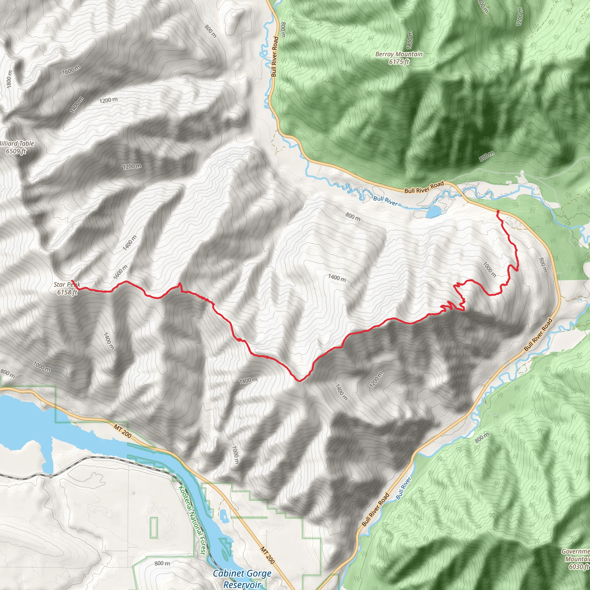 Pillick Ridge Trail mobile static map