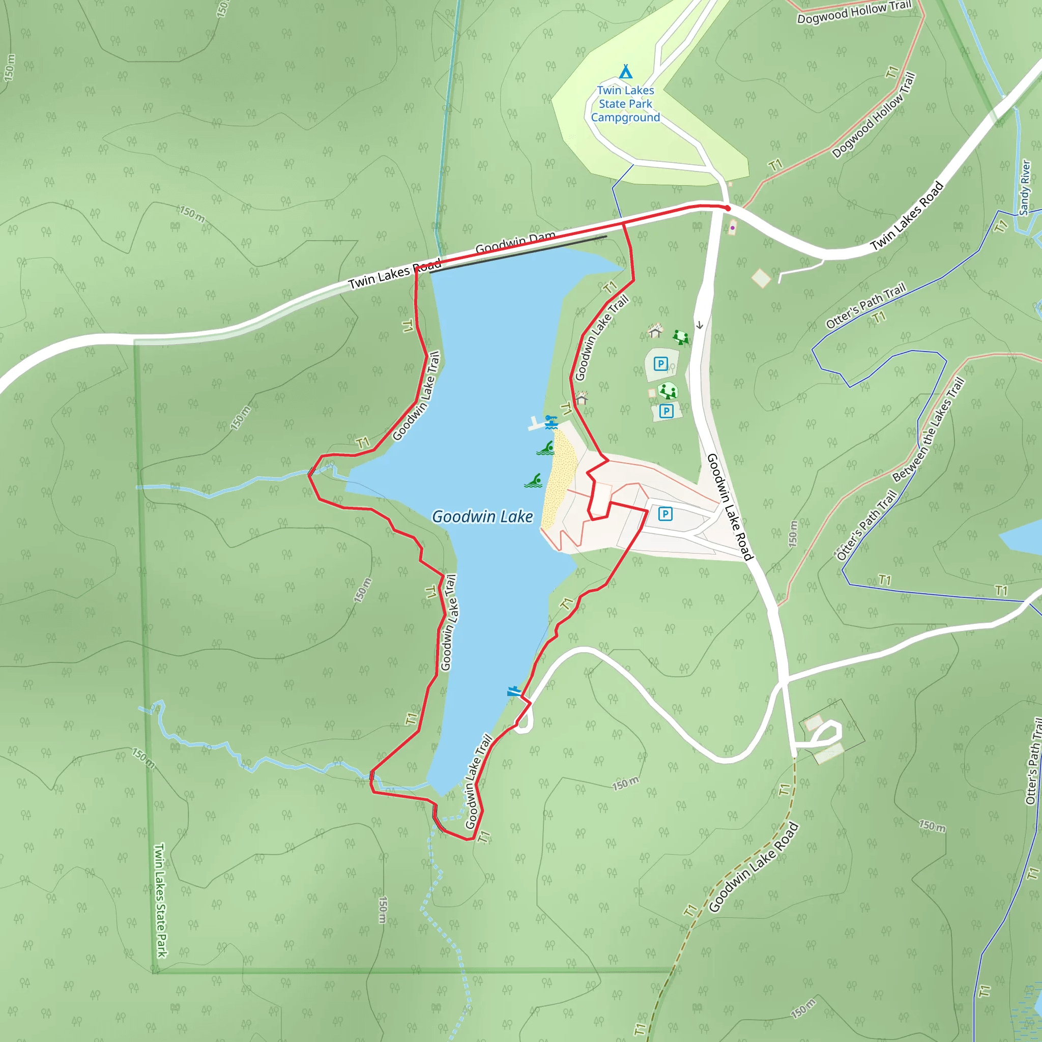 Goodwin Lake Trail mobile static map