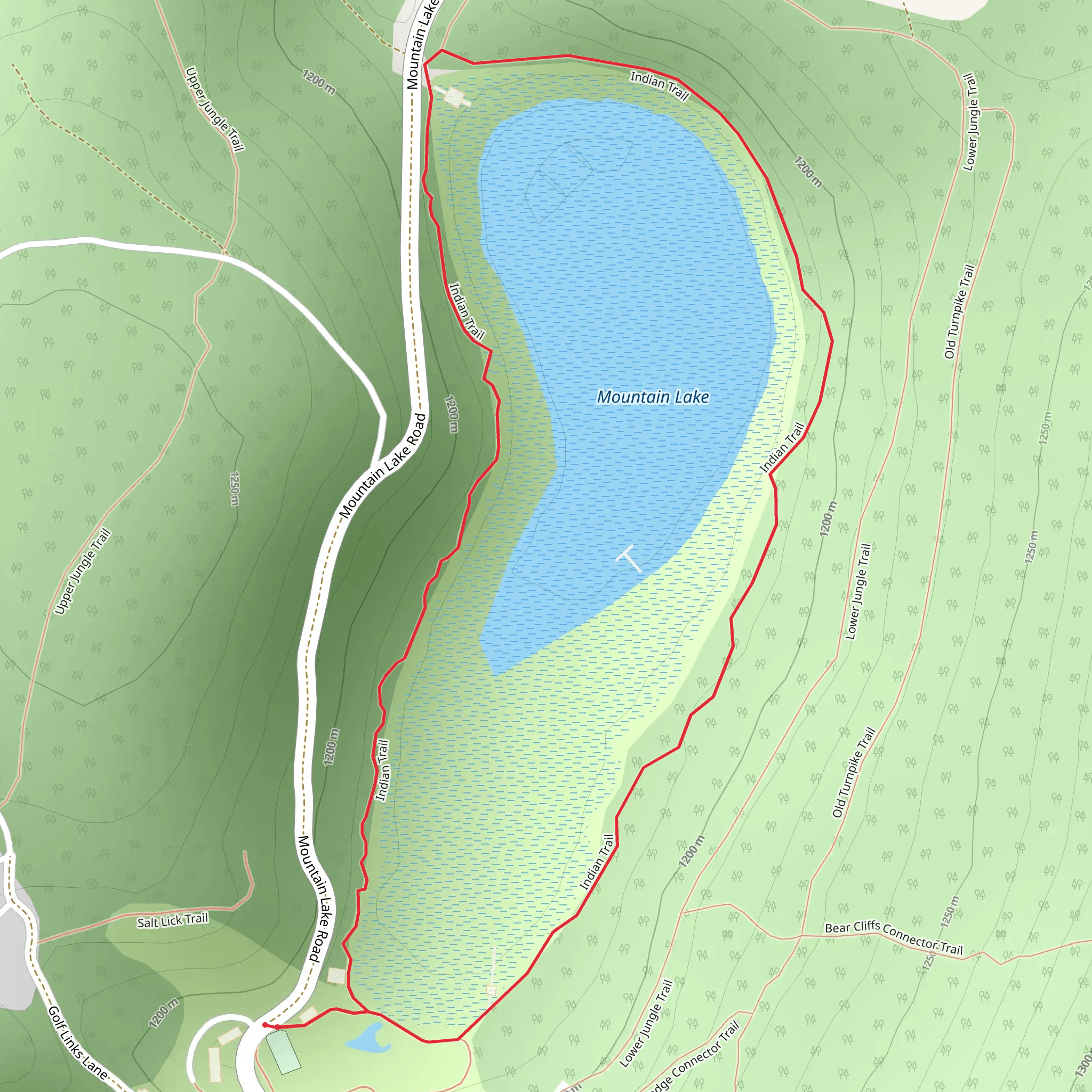 Mountain Lake Loop via Indian Trail mobile static map