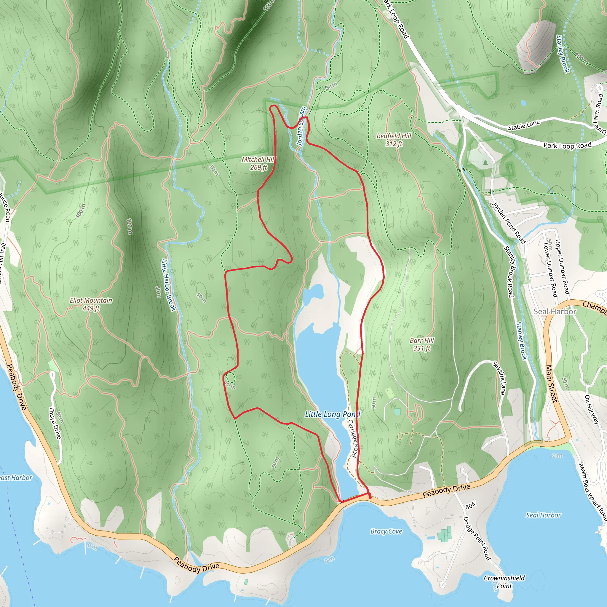 Little Long Pond Loop Trail mobile static map