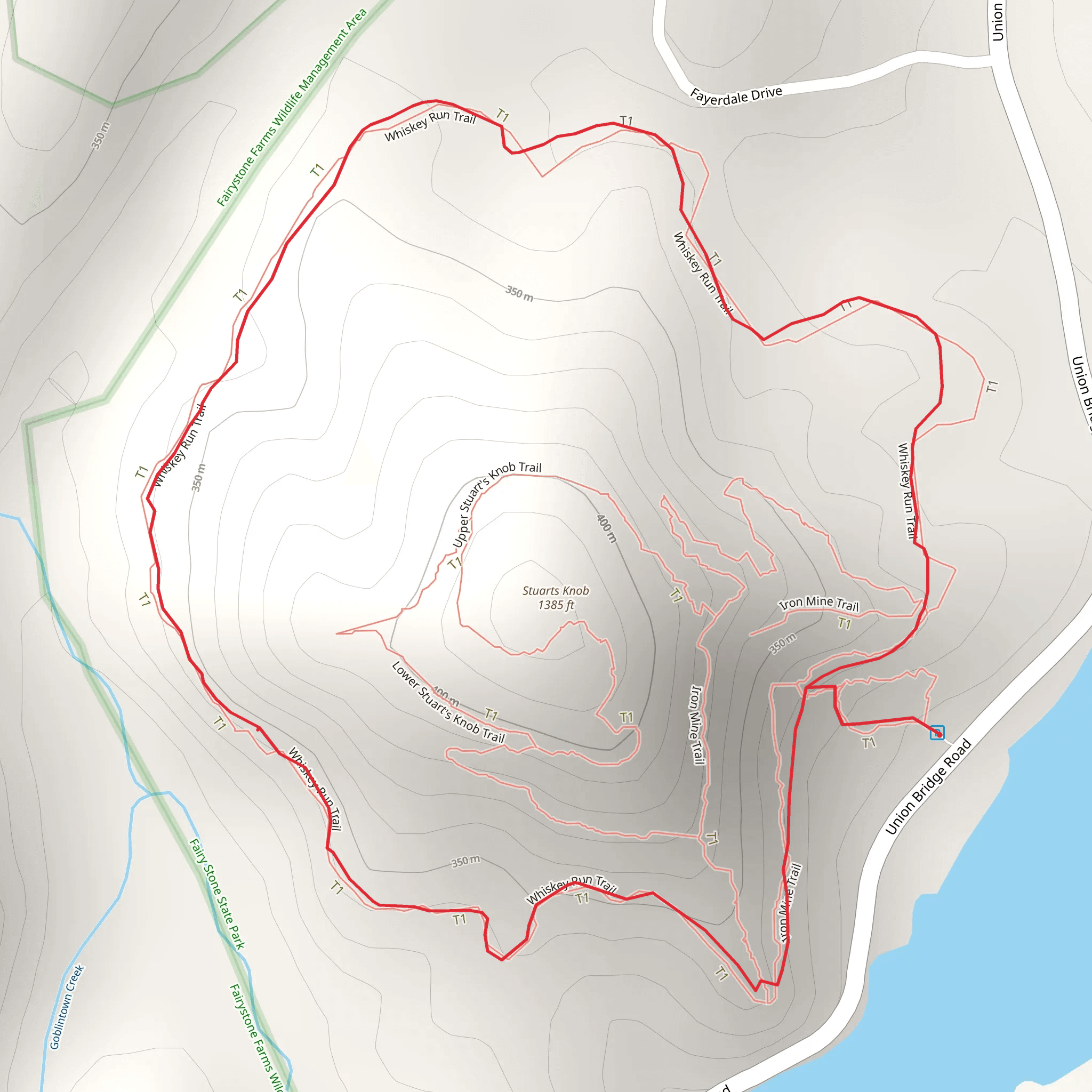 Whiskey Run Loop Trail mobile static map
