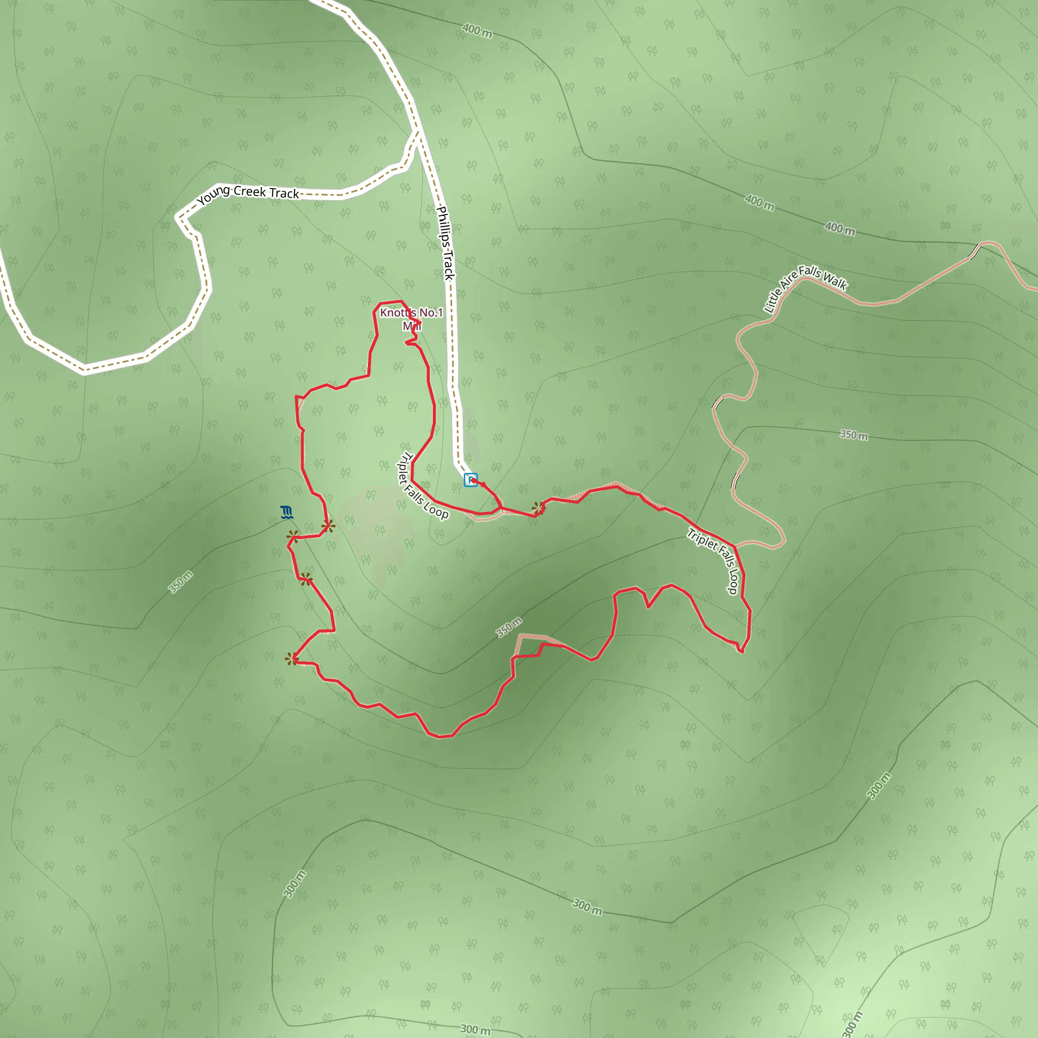 Triplet Falls Circuit Trail mobile static map