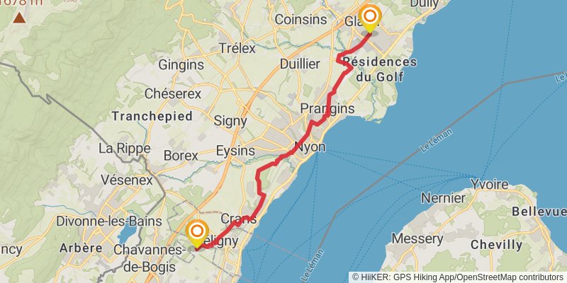 Camino Rankweil-Geneva stage 23 Map