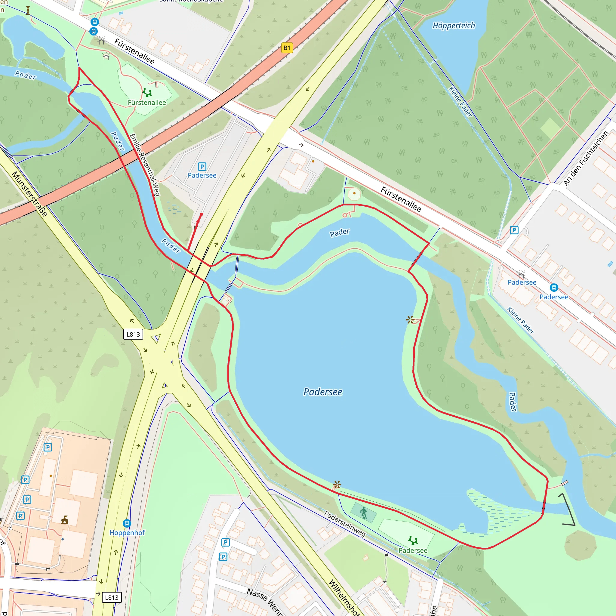 Padersee Loop via Pader Wanderung mobile static map