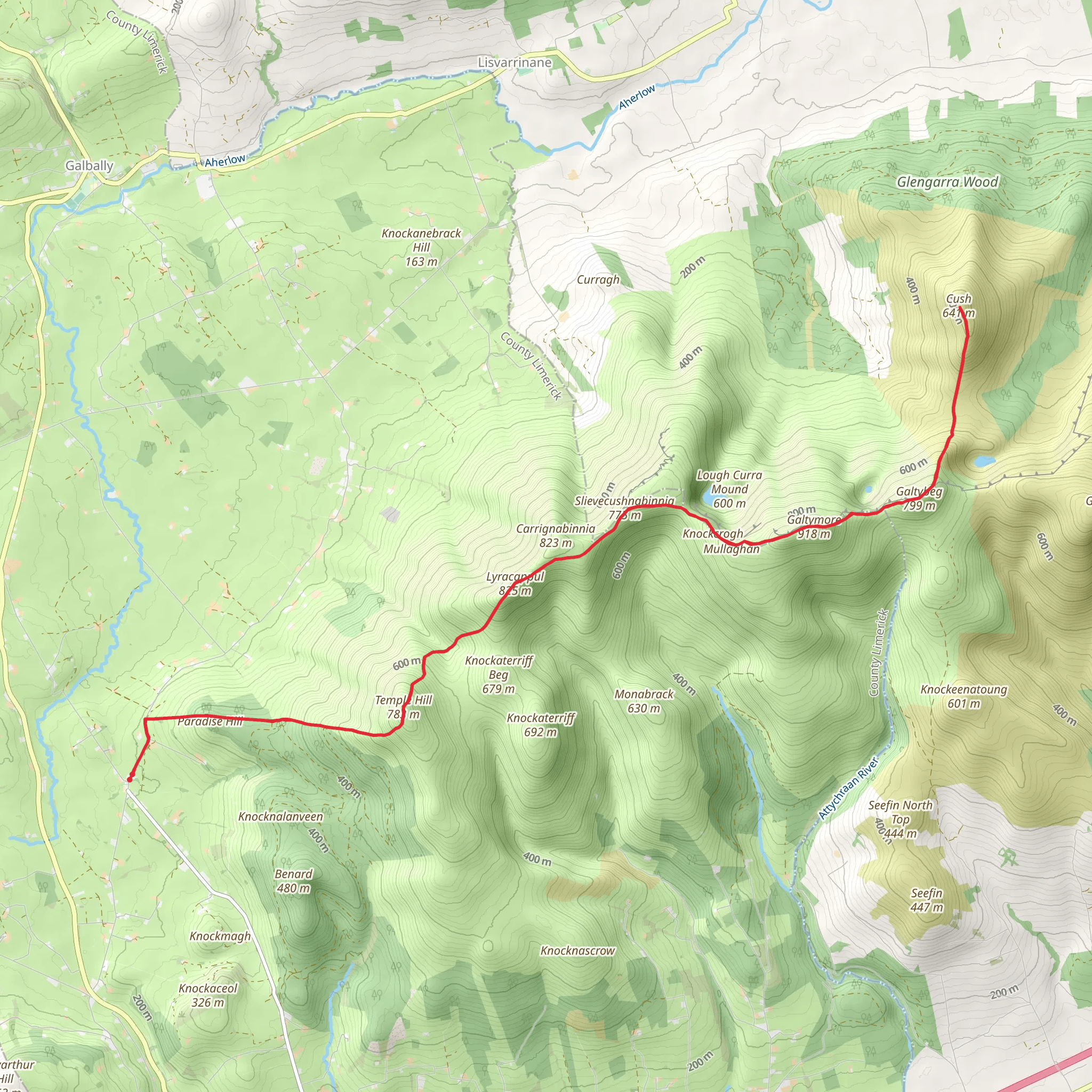 Half Galtee Crossing - Anglesborough to Cush mobile static map