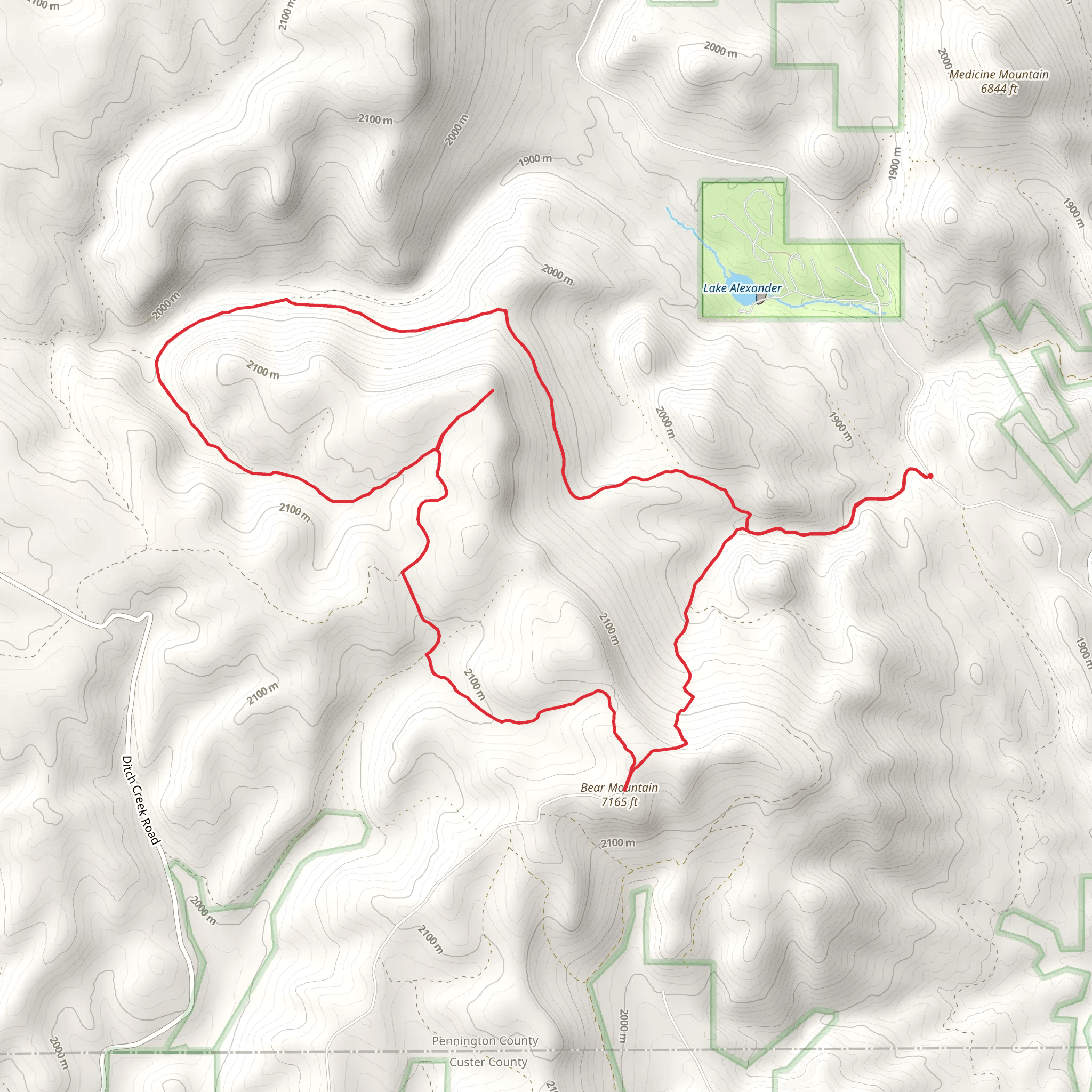 Bear Mountain Basin and Ditch Creek Loop mobile static map
