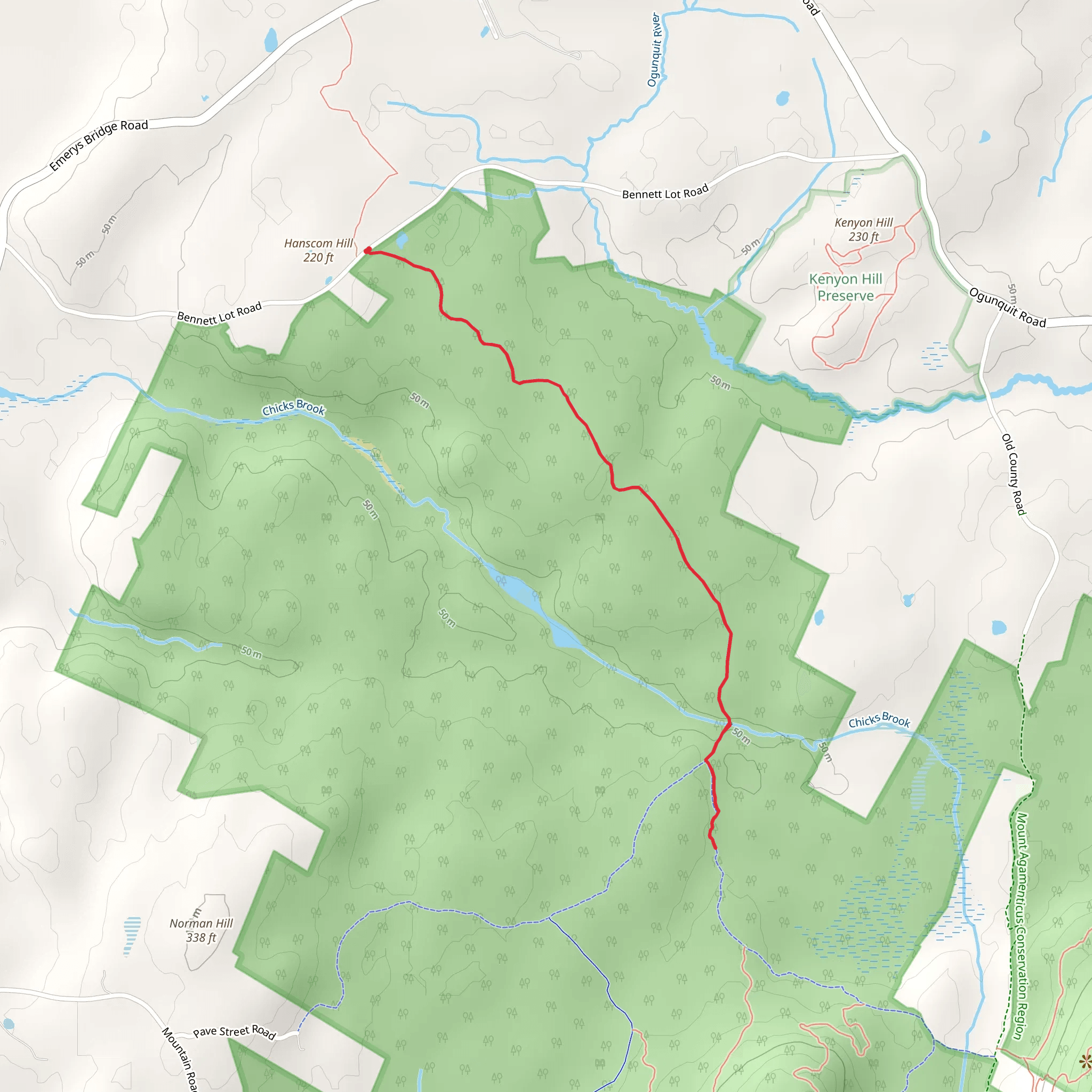 Hanscom Hill mobile static map