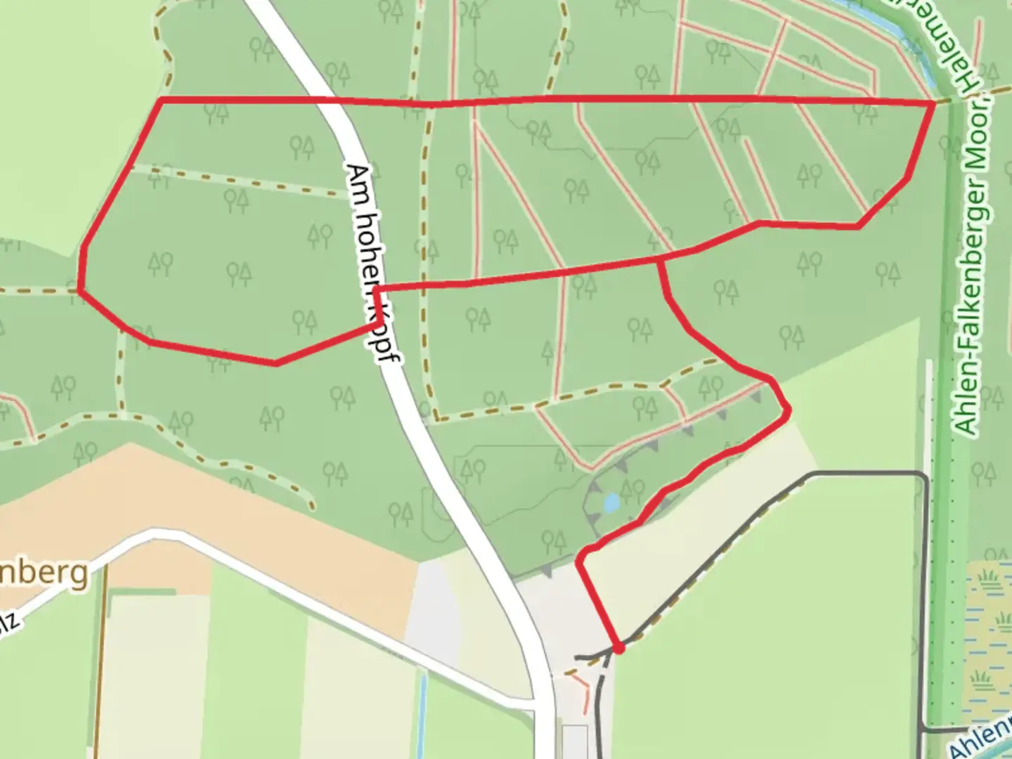 An image depicting the trail Gross Ahlen Loop and its surrounding area.