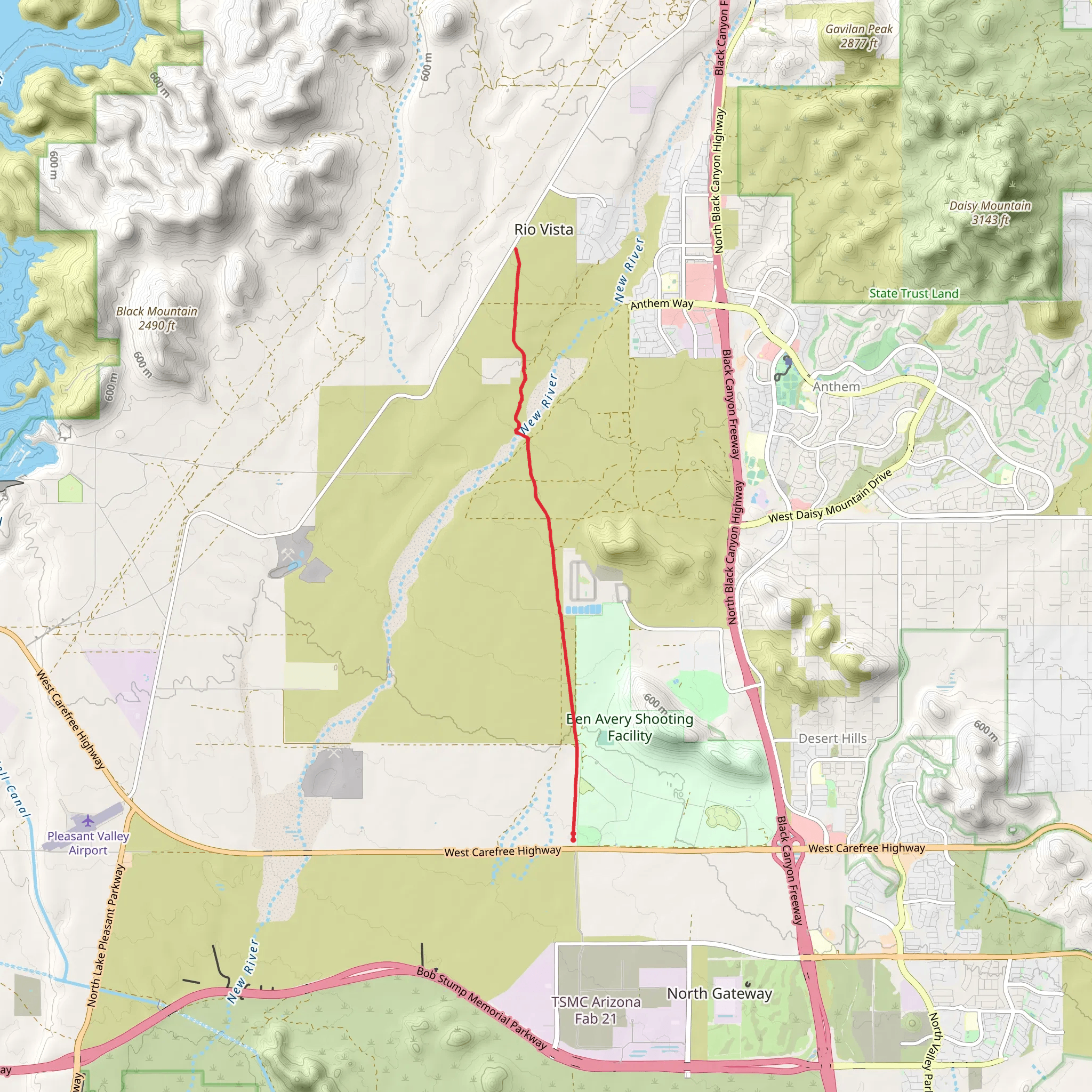 Black Canyon Trail mobile static map